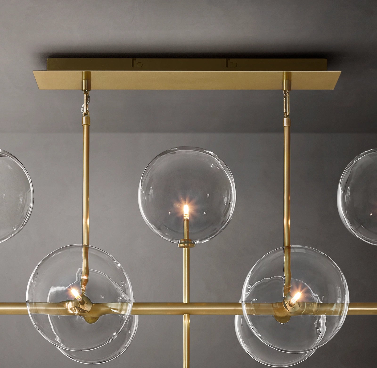 72 Inch Linear Sputnik Globe Glass Chandelier - Mobile