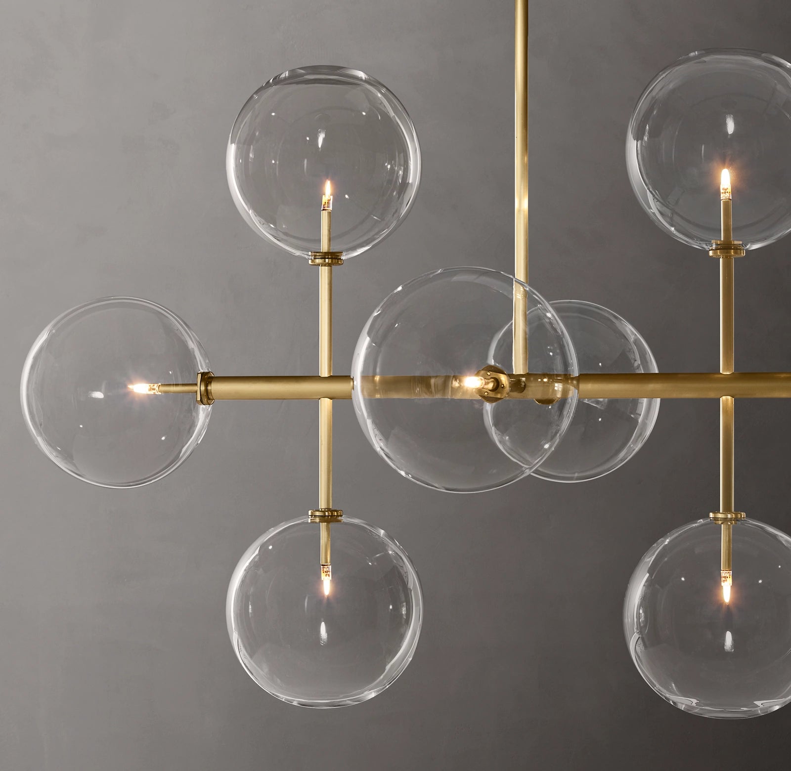 58 Inch Linear Sputnik Globe Glass Chandelier - Mobile