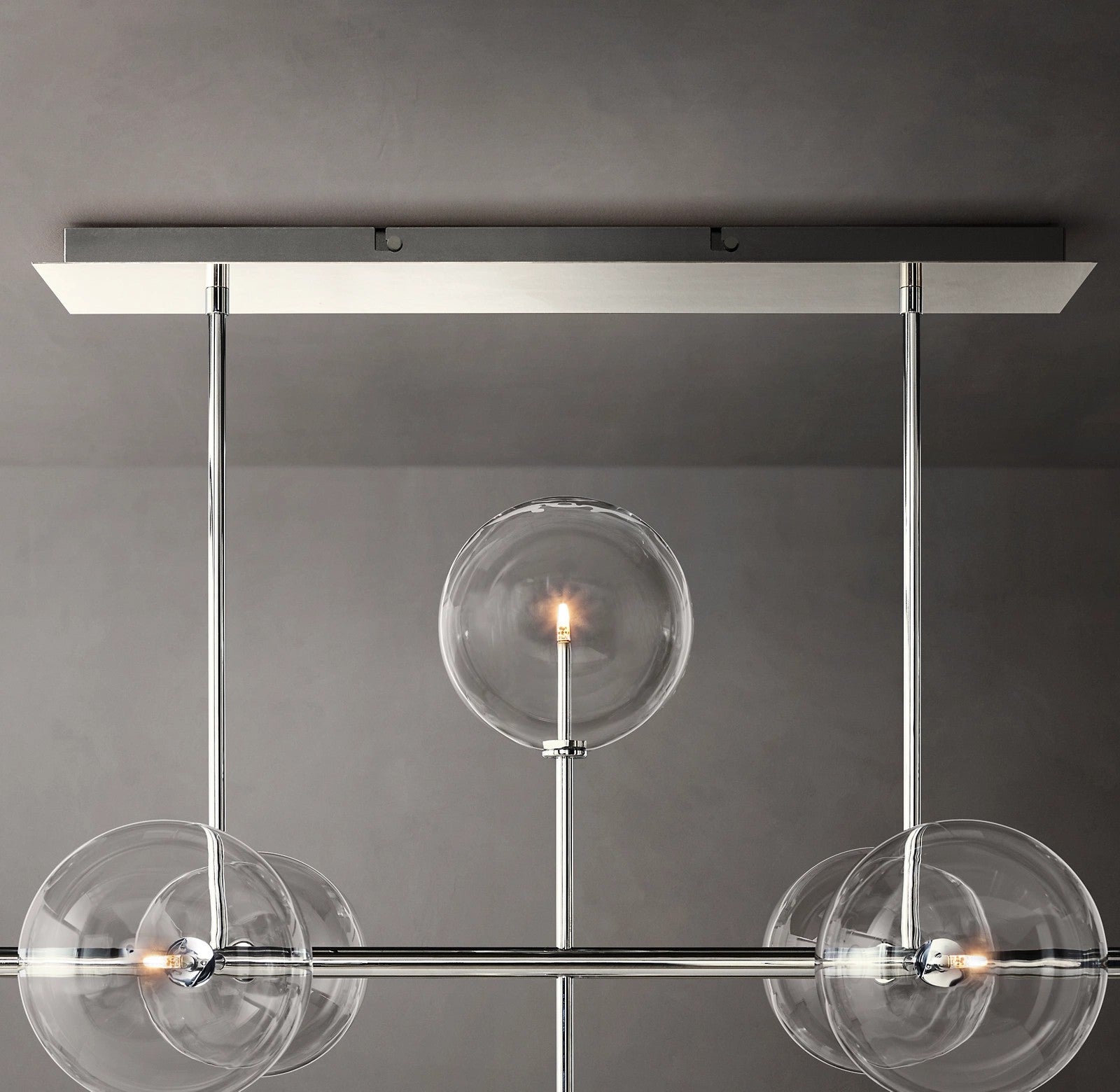 72 Inch Linear Sputnik Globe Glass Chandelier - Mobile