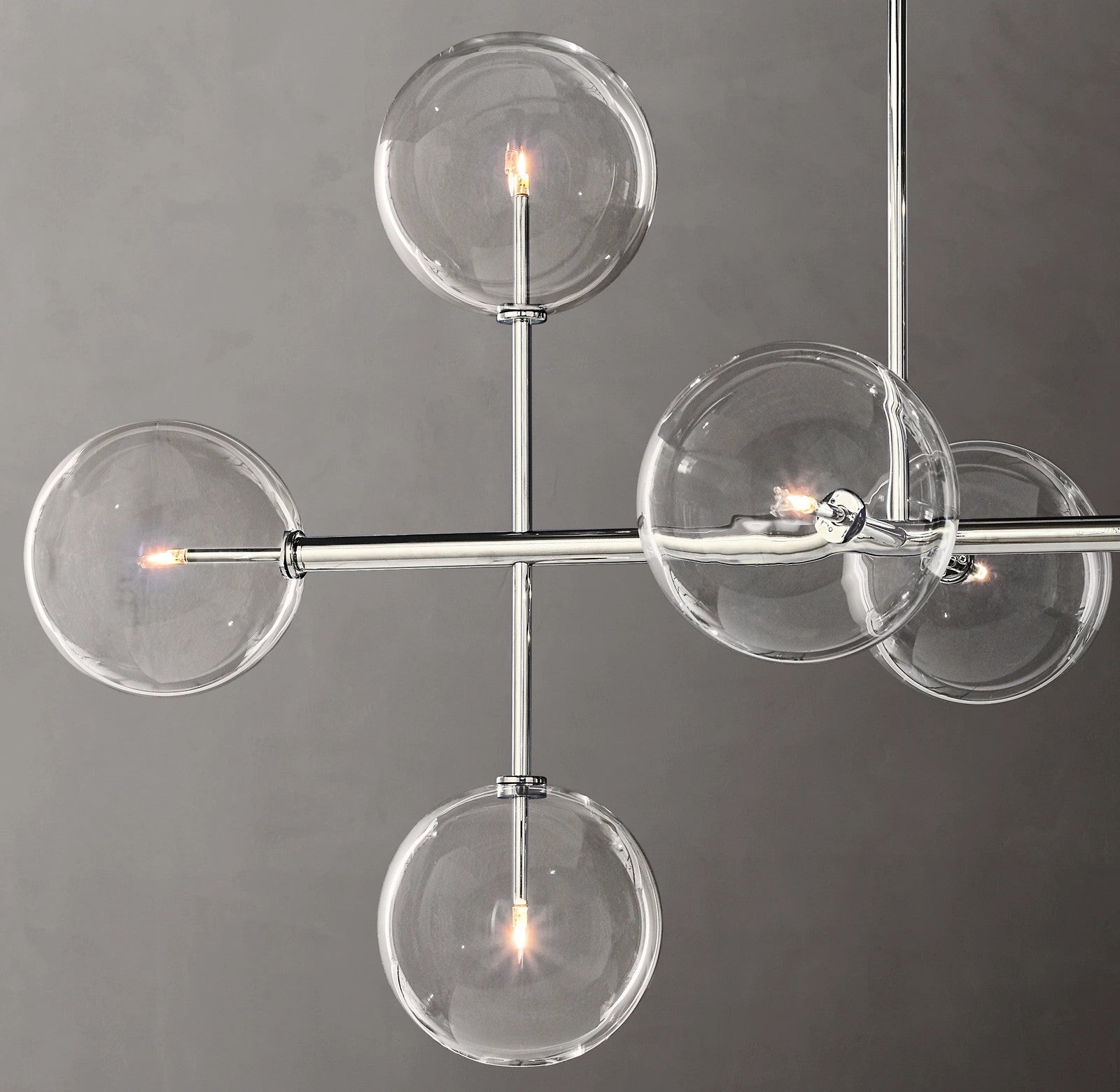 72 Inch Linear Sputnik Globe Glass Chandelier - Mobile
