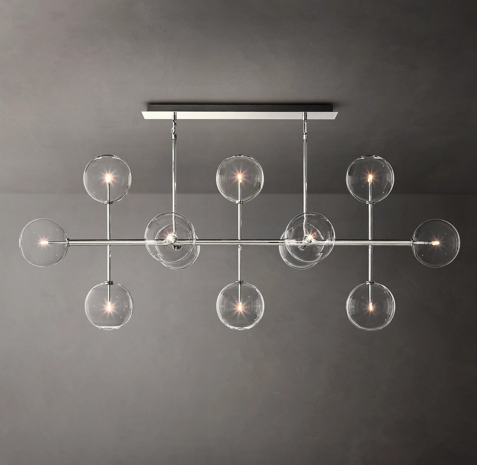 72 Inch Linear Sputnik Globe Glass Chandelier - Mobile