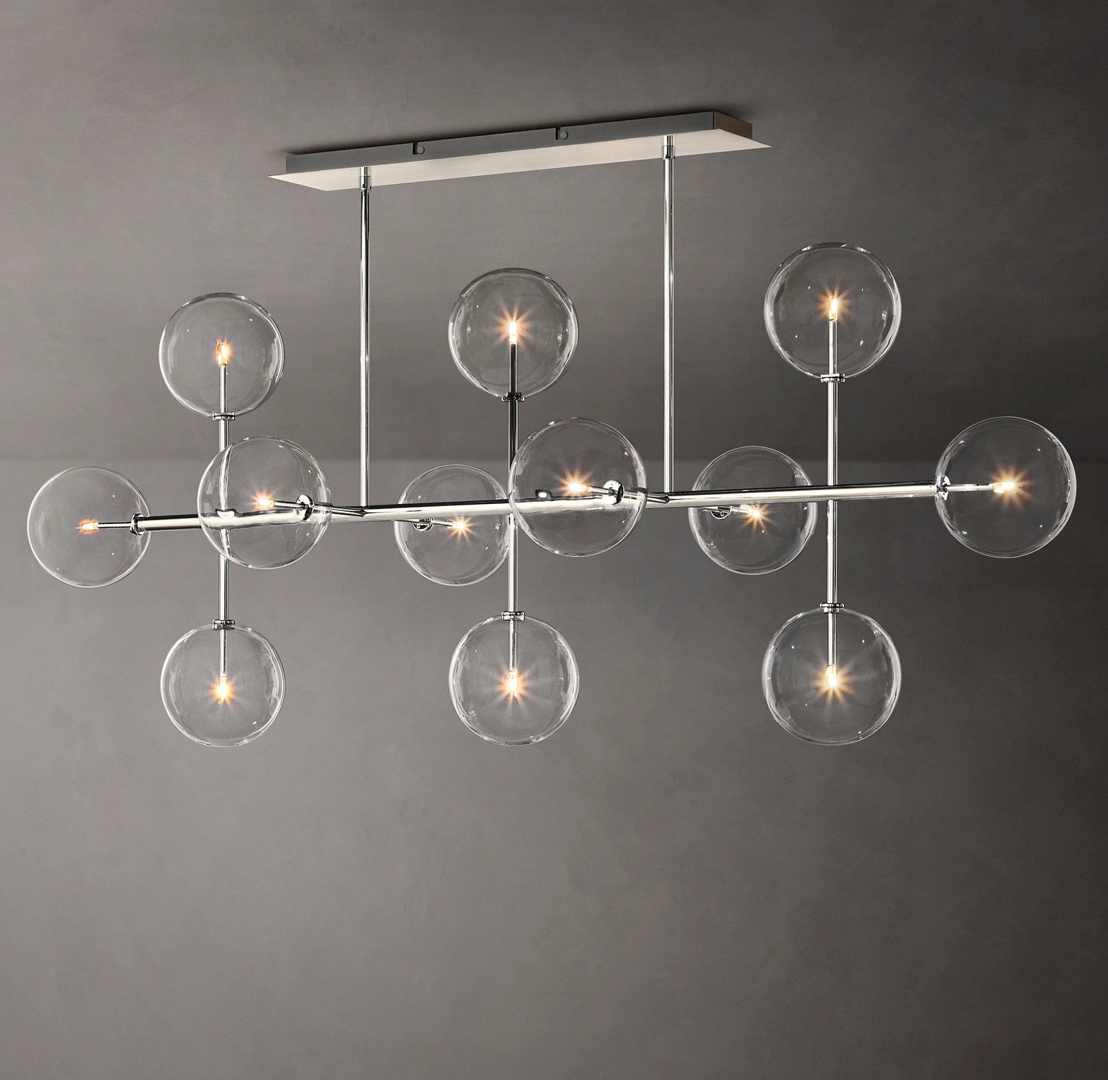 72 Inch Linear Sputnik Globe Glass Chandelier - Mobile