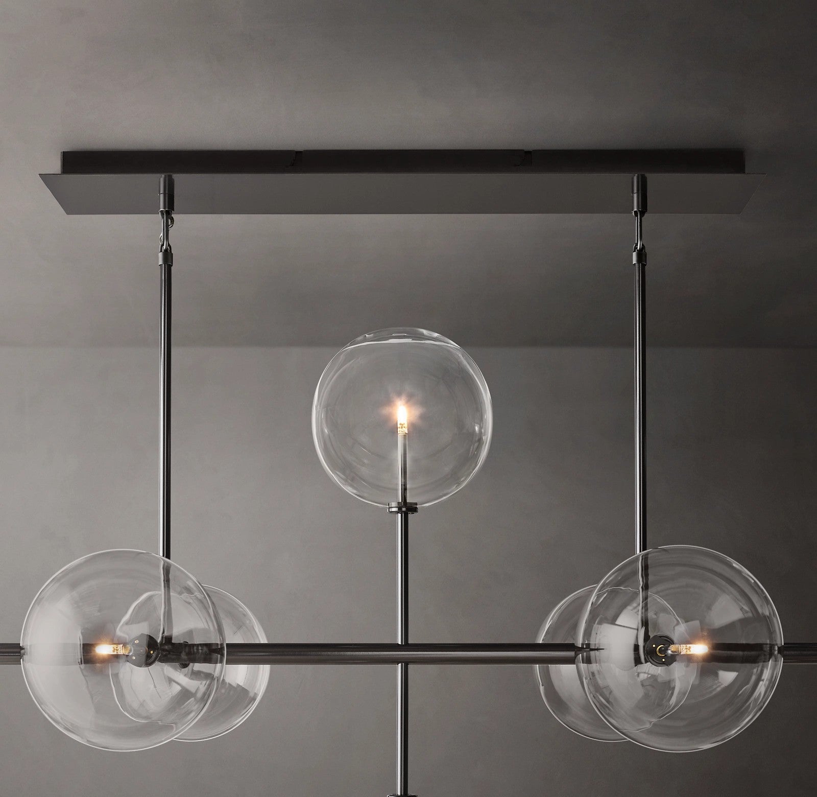 72 Inch Linear Sputnik Globe Glass Chandelier - Mobile