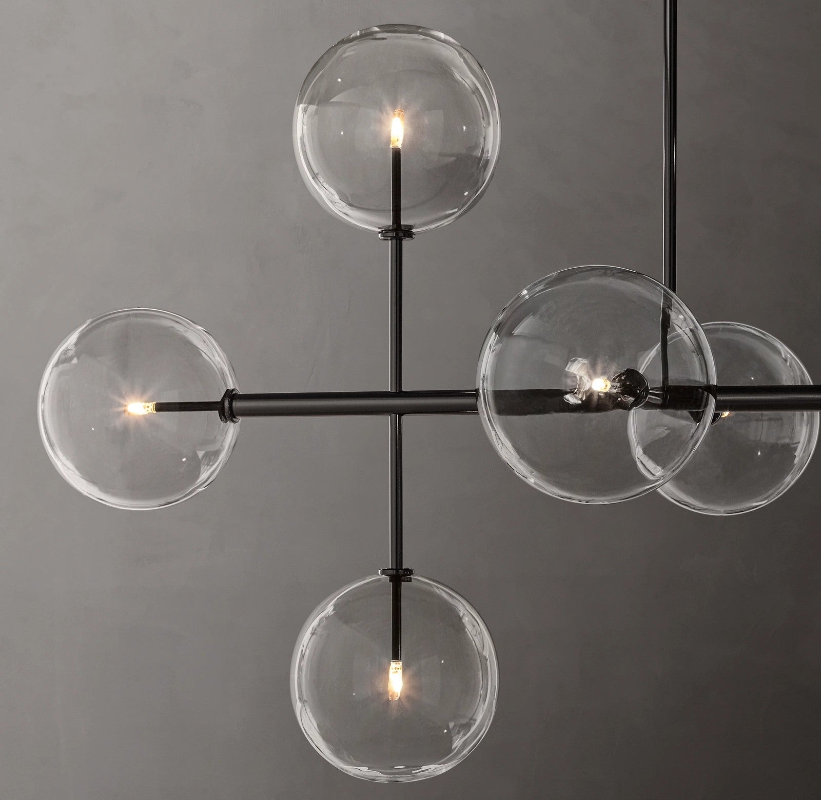 72 Inch Linear Sputnik Globe Glass Chandelier - Mobile