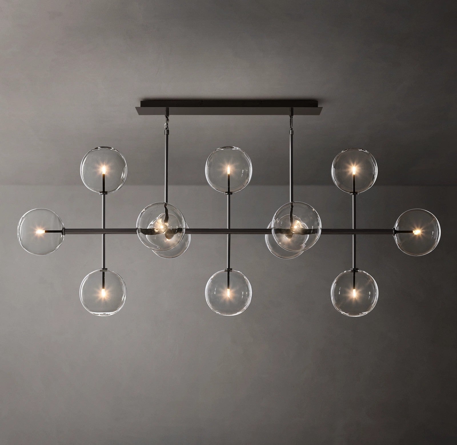 72 Inch Linear Sputnik Globe Glass Chandelier - Mobile