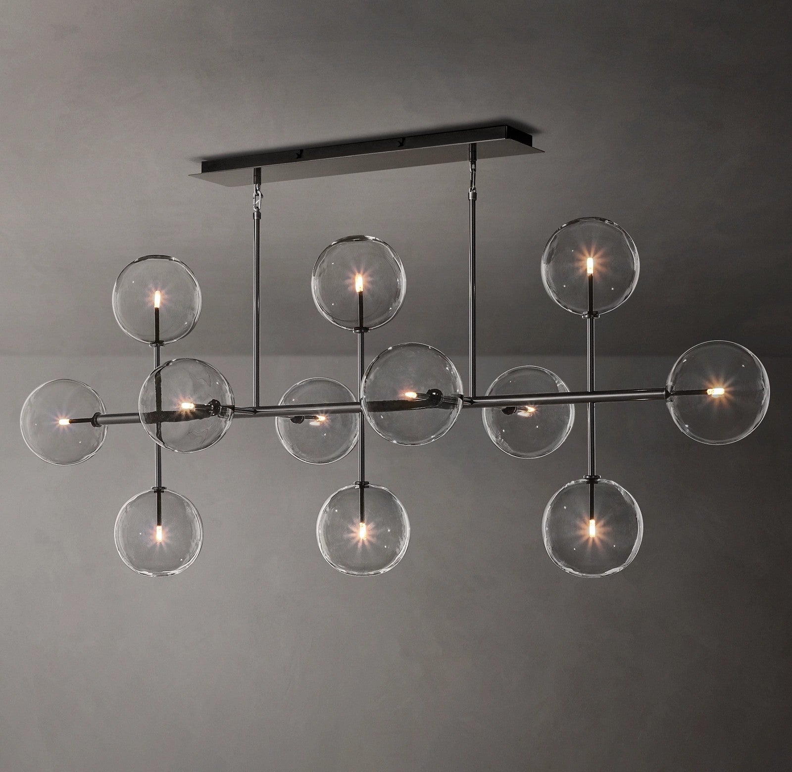 72 Inch Linear Sputnik Globe Glass Chandelier - Mobile