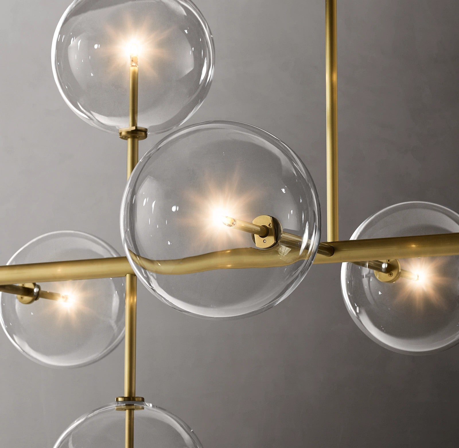 72 Inch Linear Sputnik Globe Glass Chandelier - Mobile