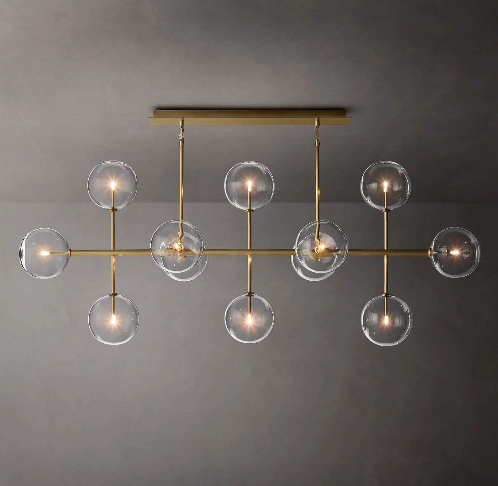 72 Inch Linear Sputnik Globe Glass Chandelier - Mobile