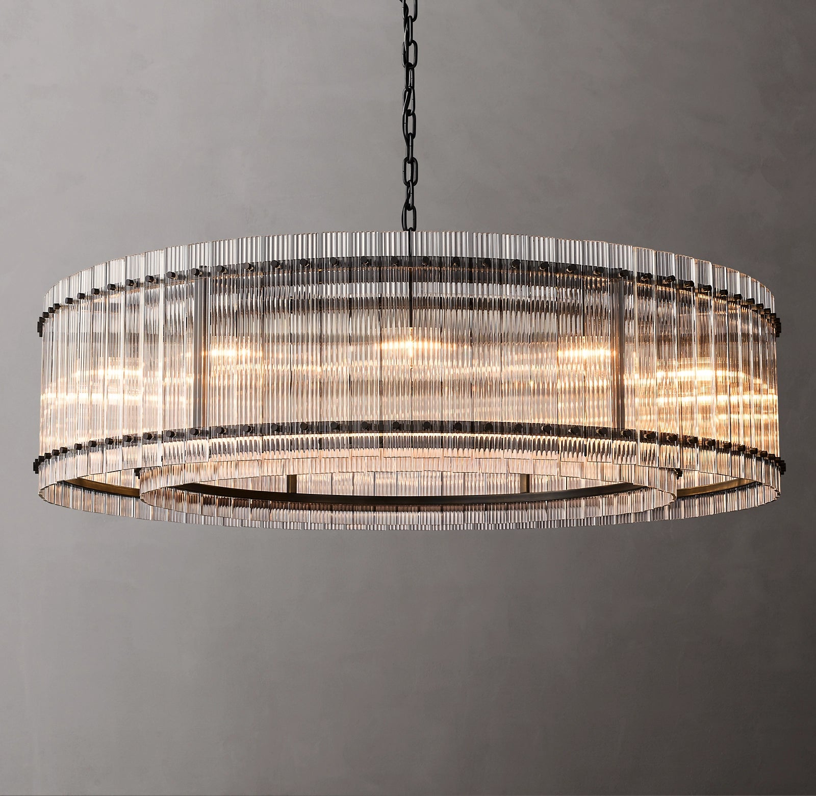 60 Inch Ribbed Glass Round Chandelier - San Marco