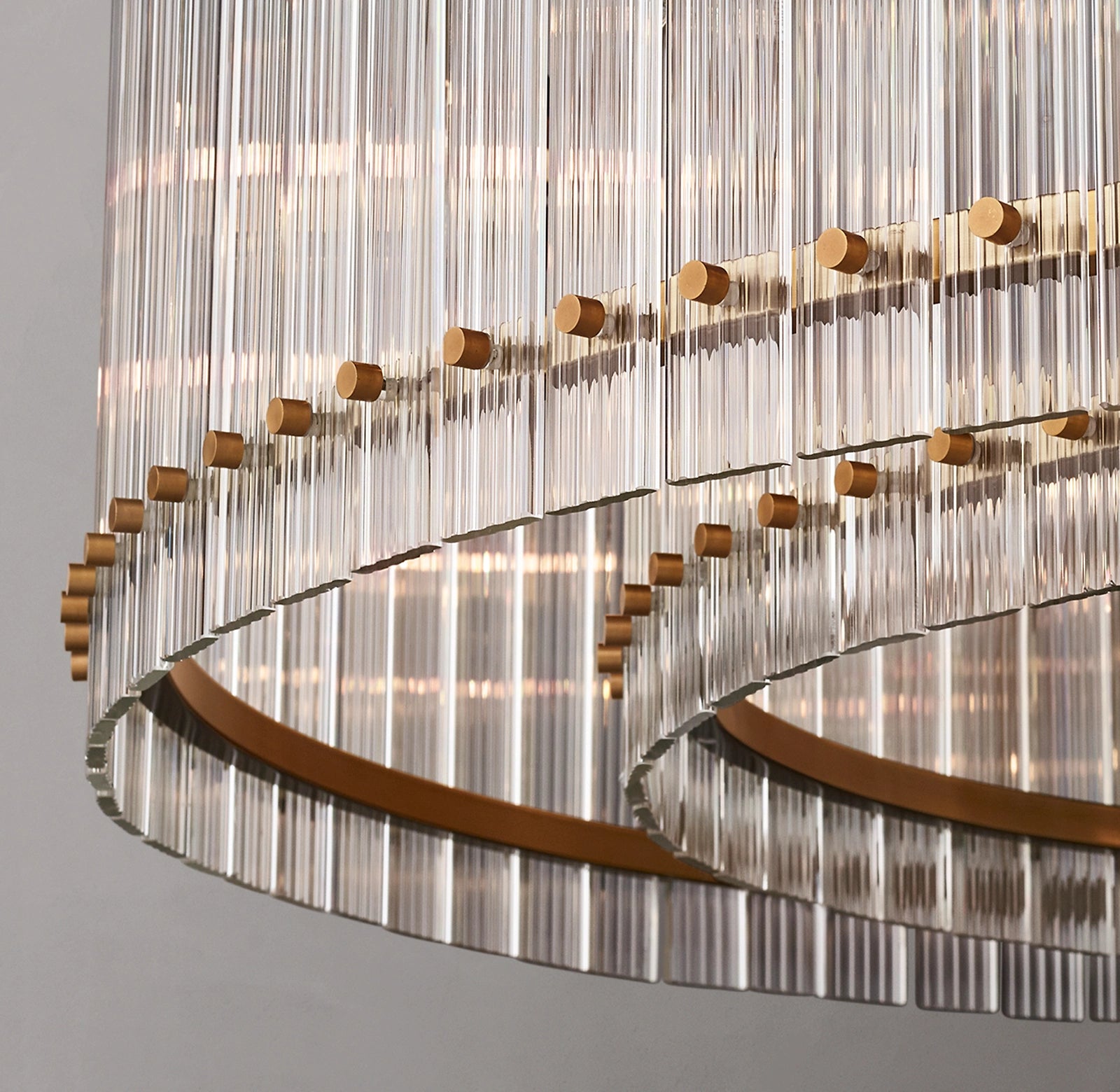 48 Inch Ribbed Glass Round Chandelier - San Marco