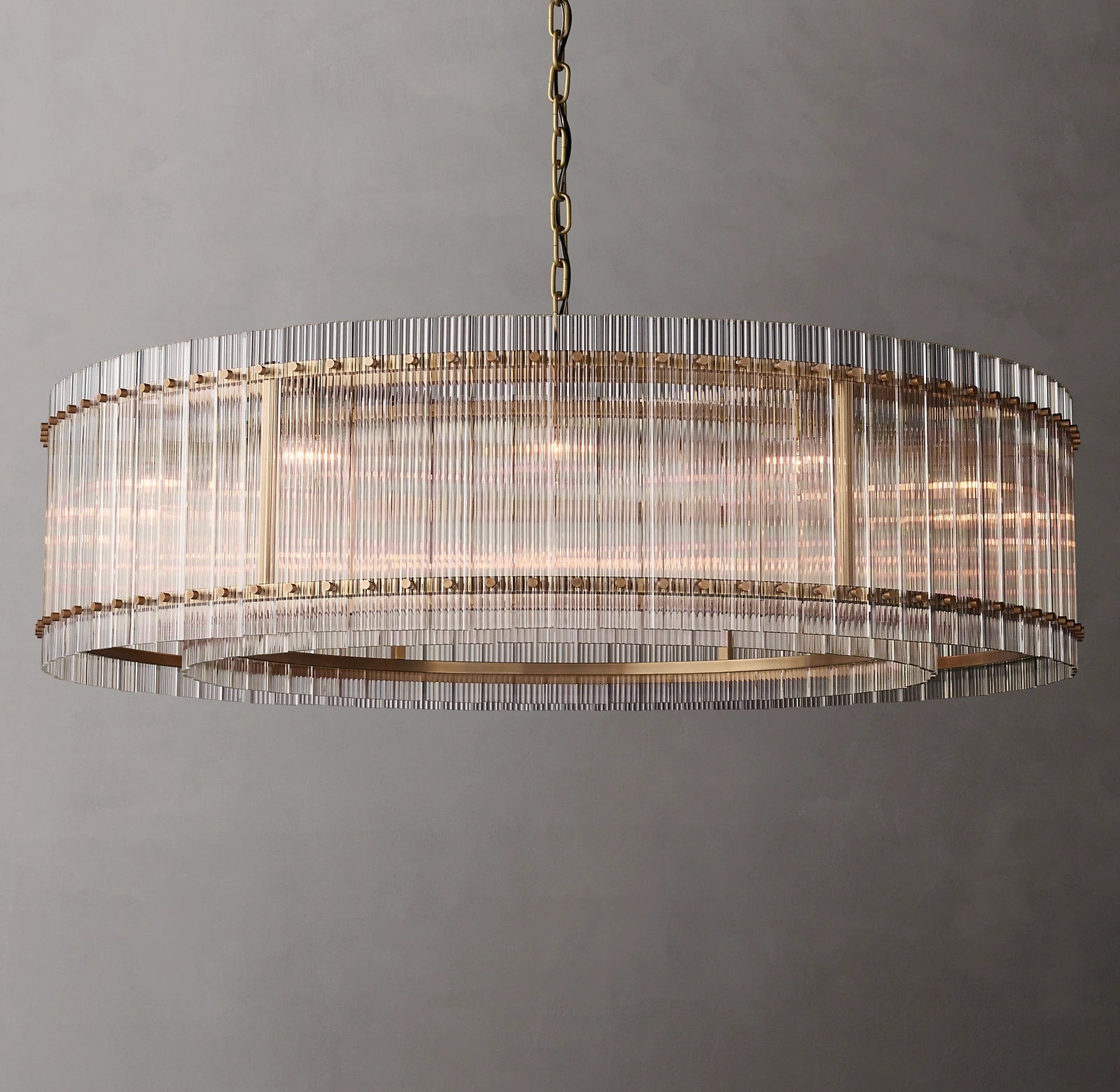 60 Inch Ribbed Glass Round Chandelier - San Marco