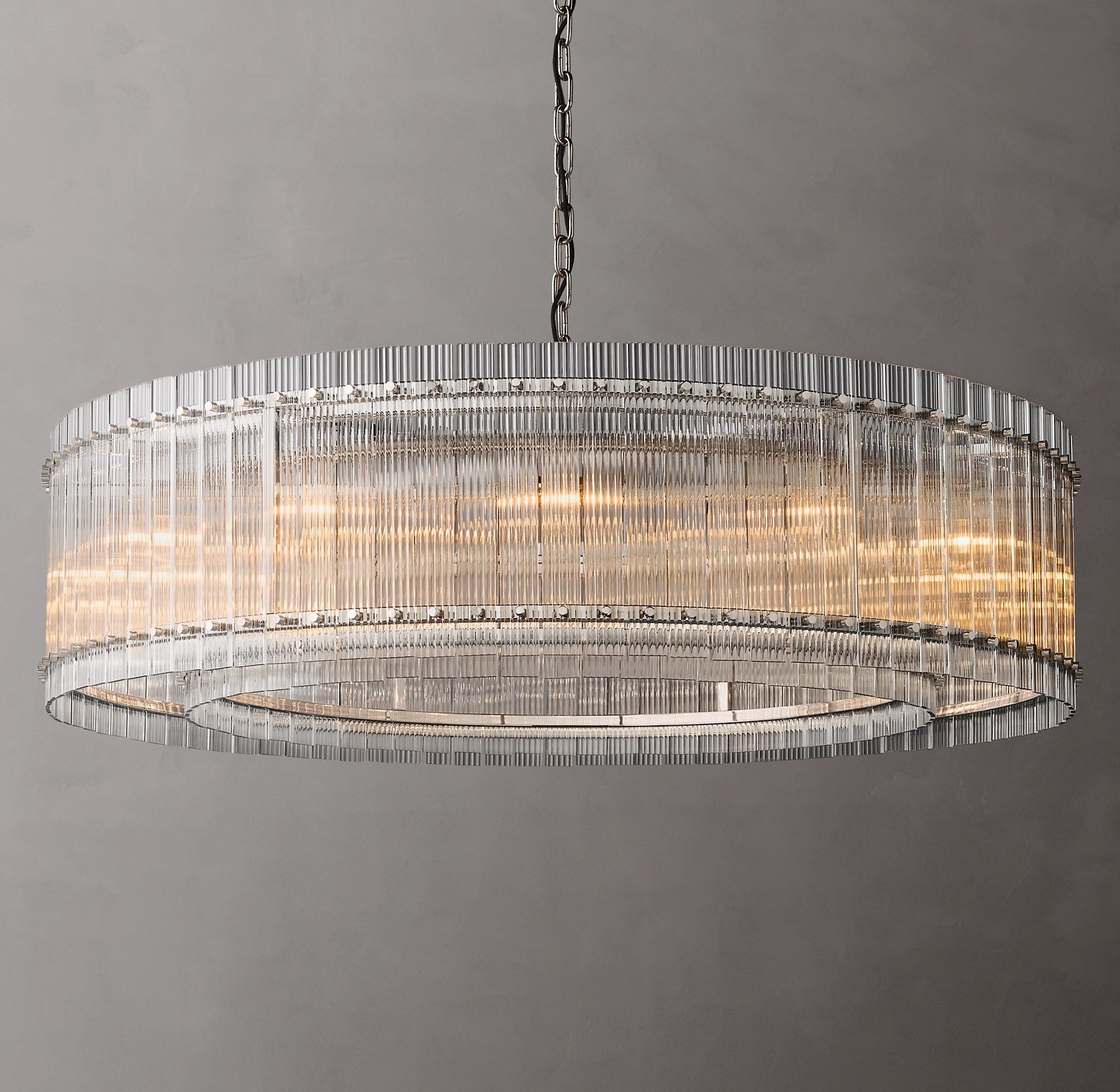 60 Inch Ribbed Glass Round Chandelier - San Marco