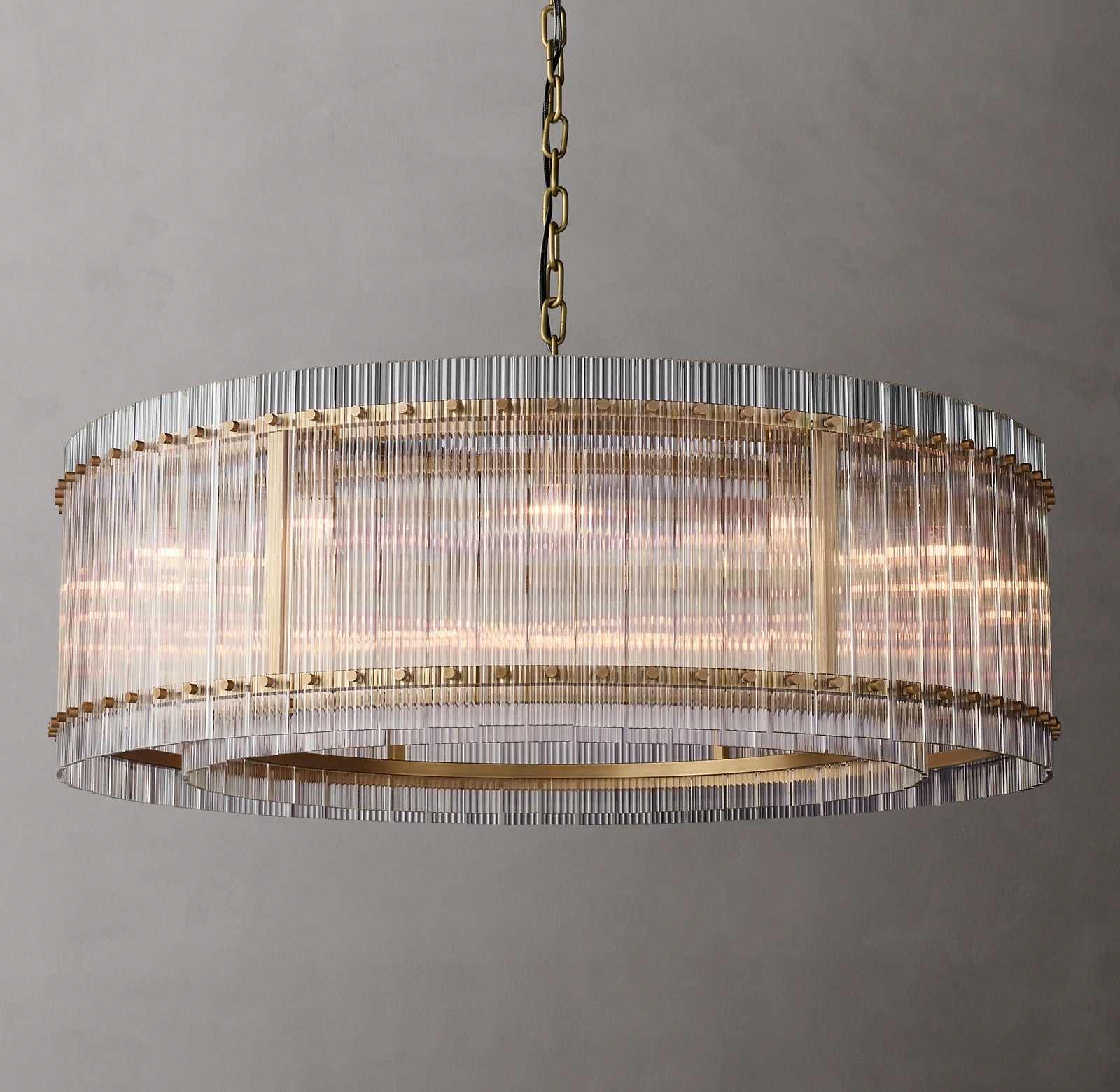 48 Inch Ribbed Glass Round Chandelier - San Marco