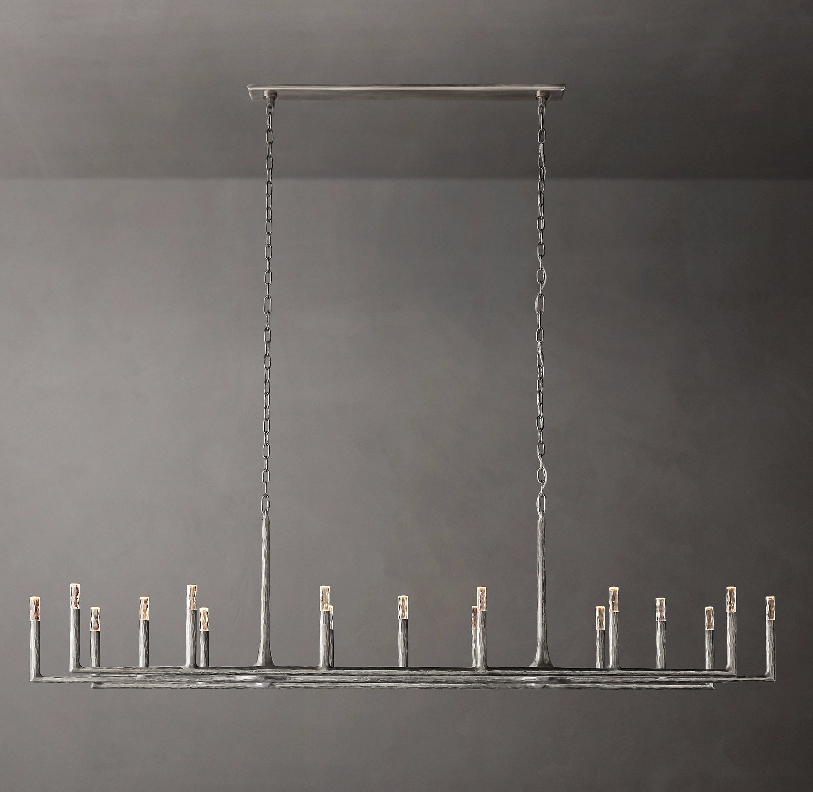 96 Inch Forged Candlestick Linear Chandelier - Thaddeus