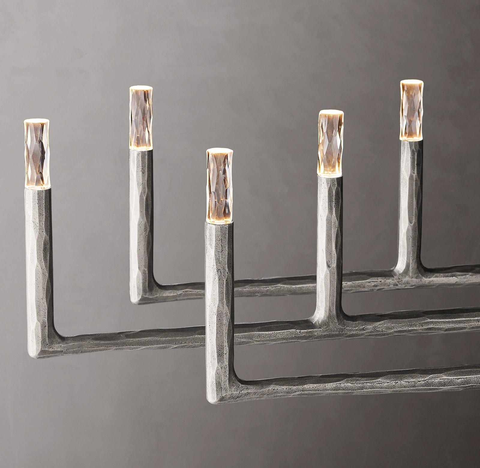 96 Inch Forged Candlestick Linear Chandelier - Thaddeus