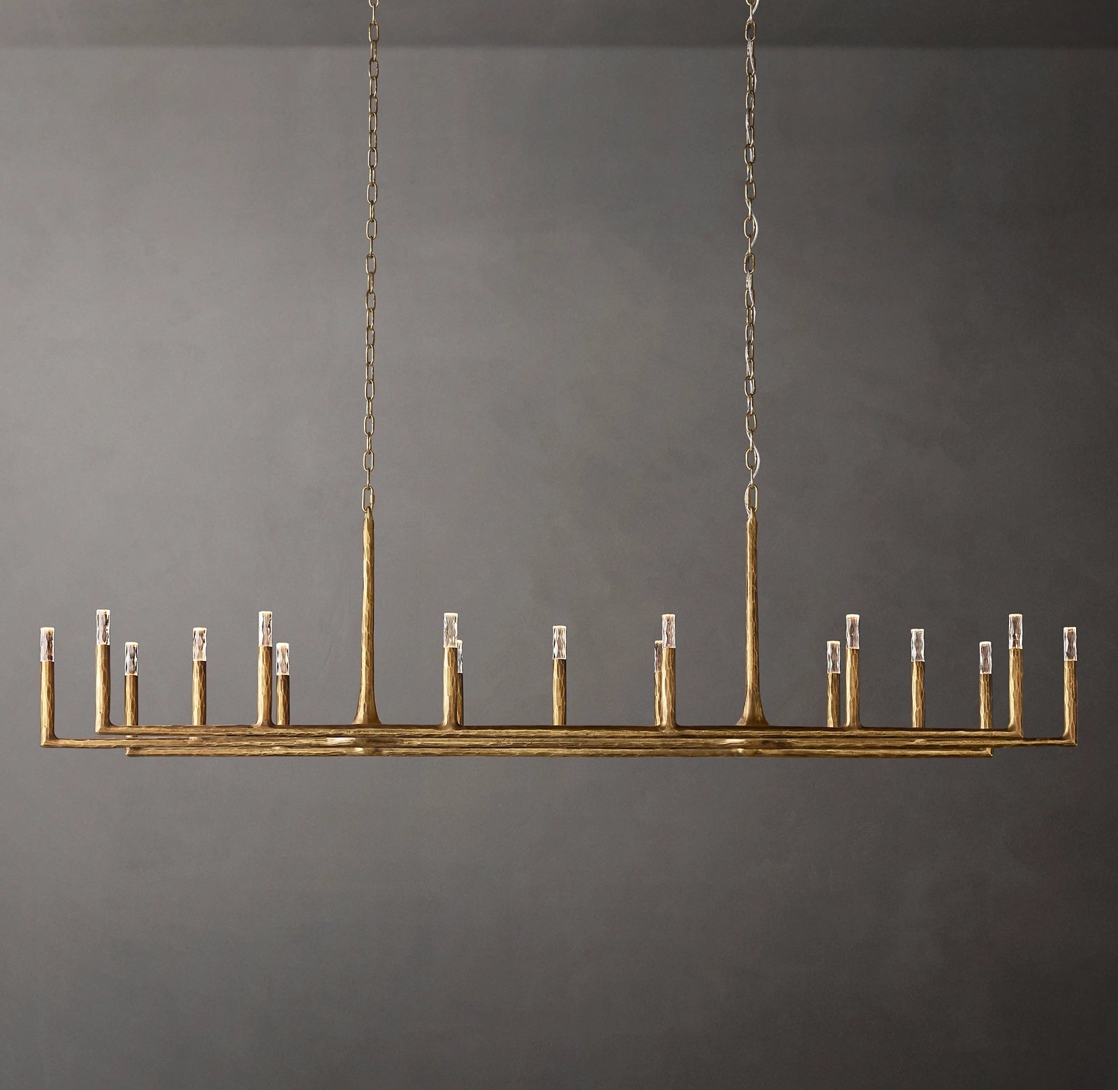 96 Inch Forged Candlestick Linear Chandelier - Thaddeus