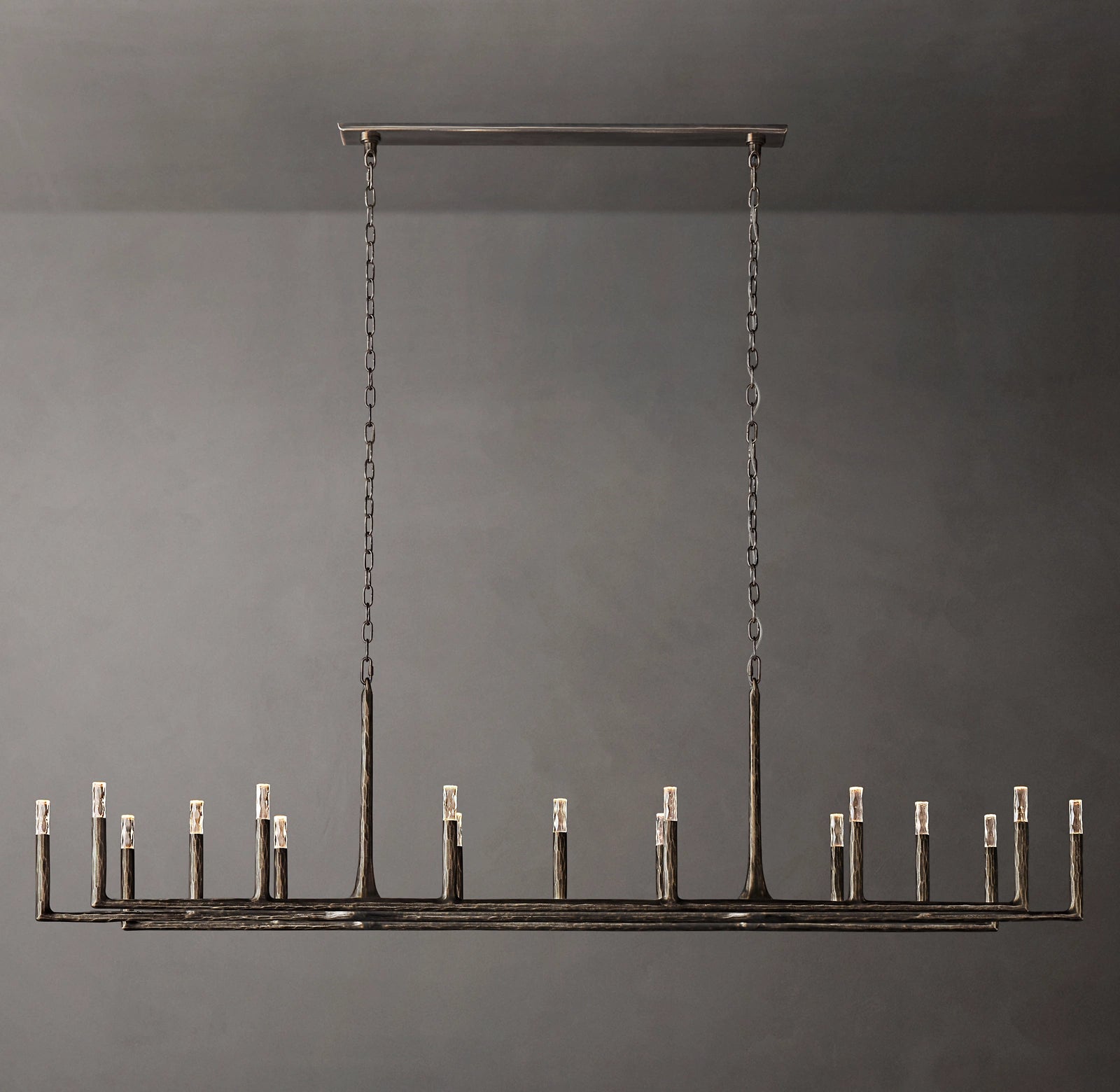 96 Inch Forged Candlestick Linear Chandelier - Thaddeus