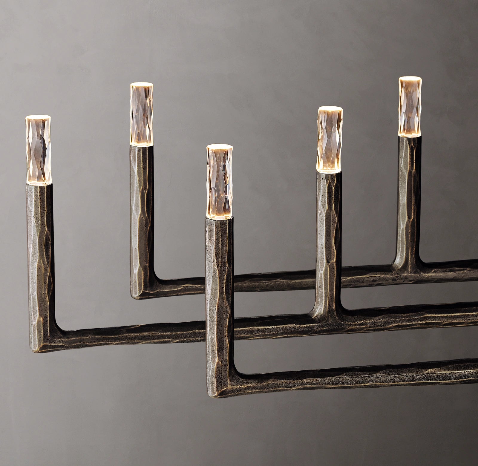 96 Inch Forged Candlestick Linear Chandelier - Thaddeus