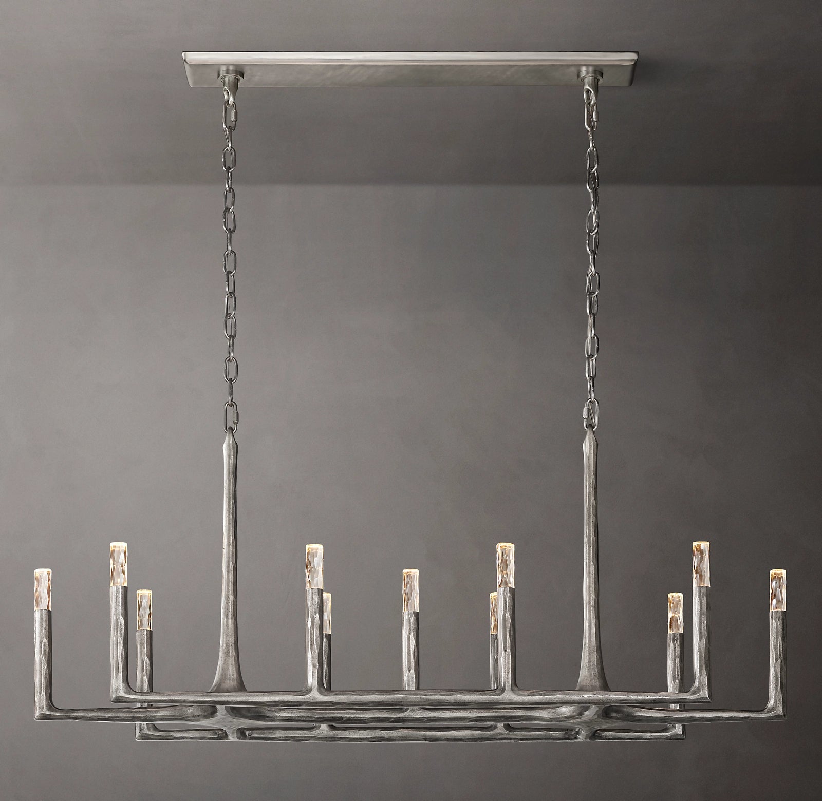 54 Inch Forged Candlestick Linear Chandelier - Thaddeus