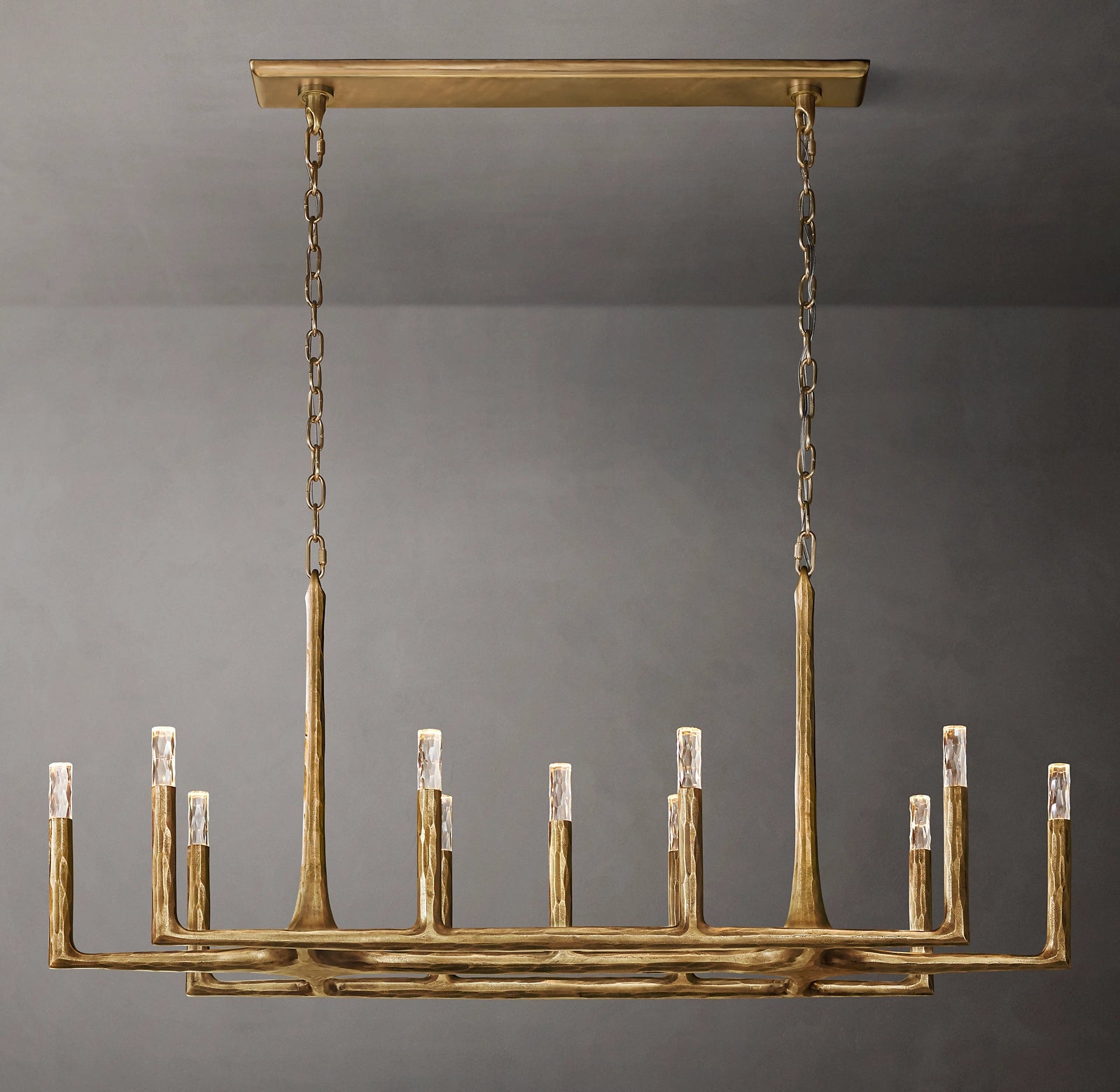 54 Inch Forged Candlestick Linear Chandelier - Thaddeus