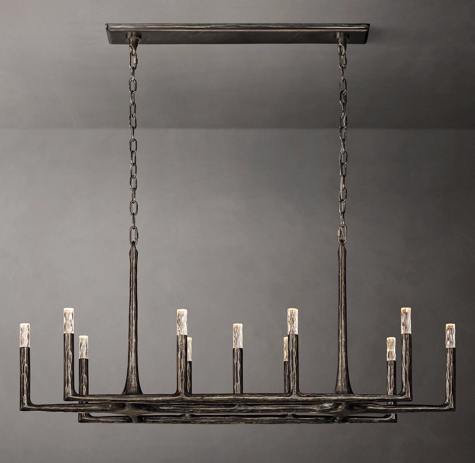 54 Inch Forged Candlestick Linear Chandelier - Thaddeus