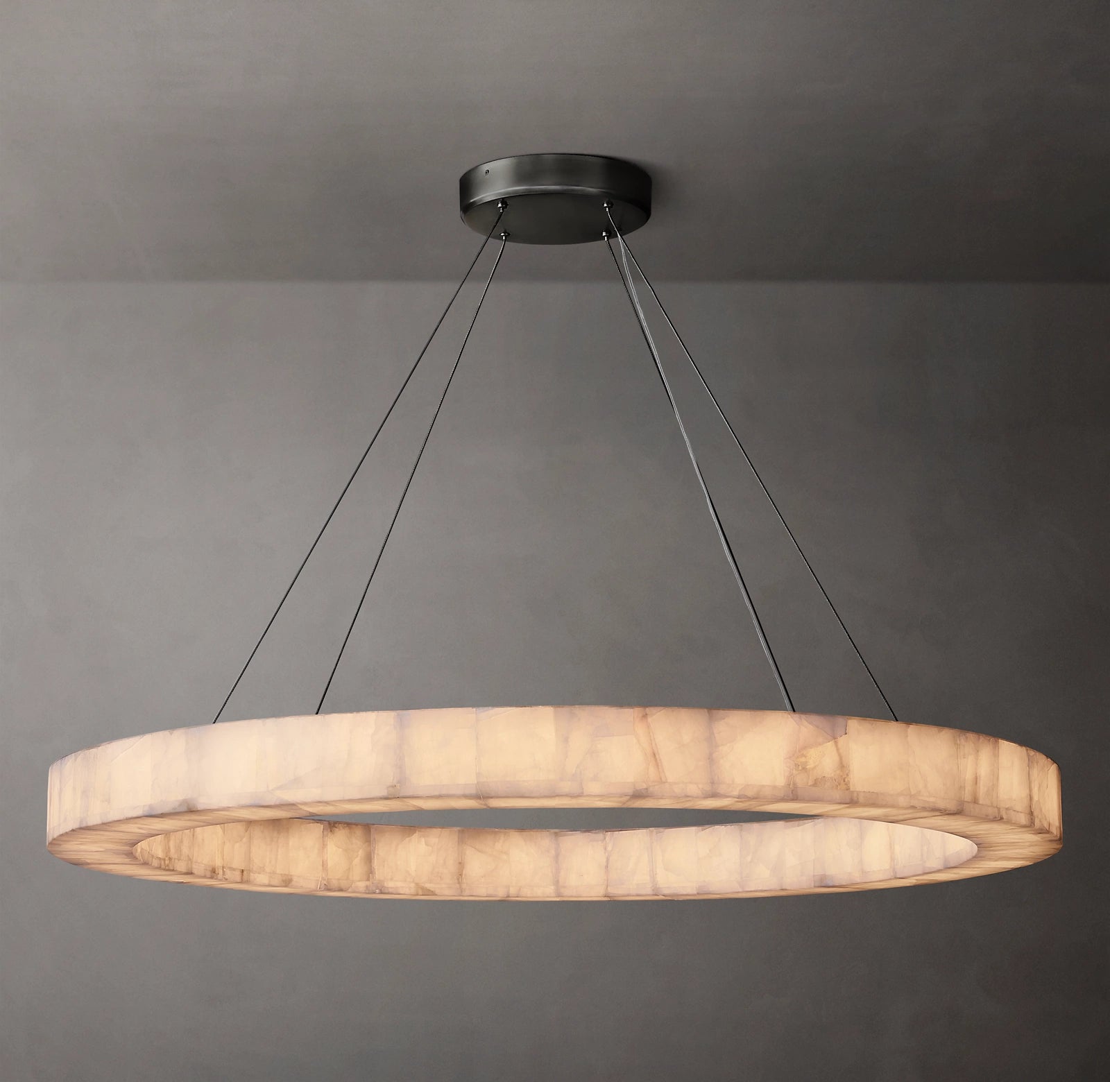 60 Inch Lueur Round Alabaster Chandelier - Rivage