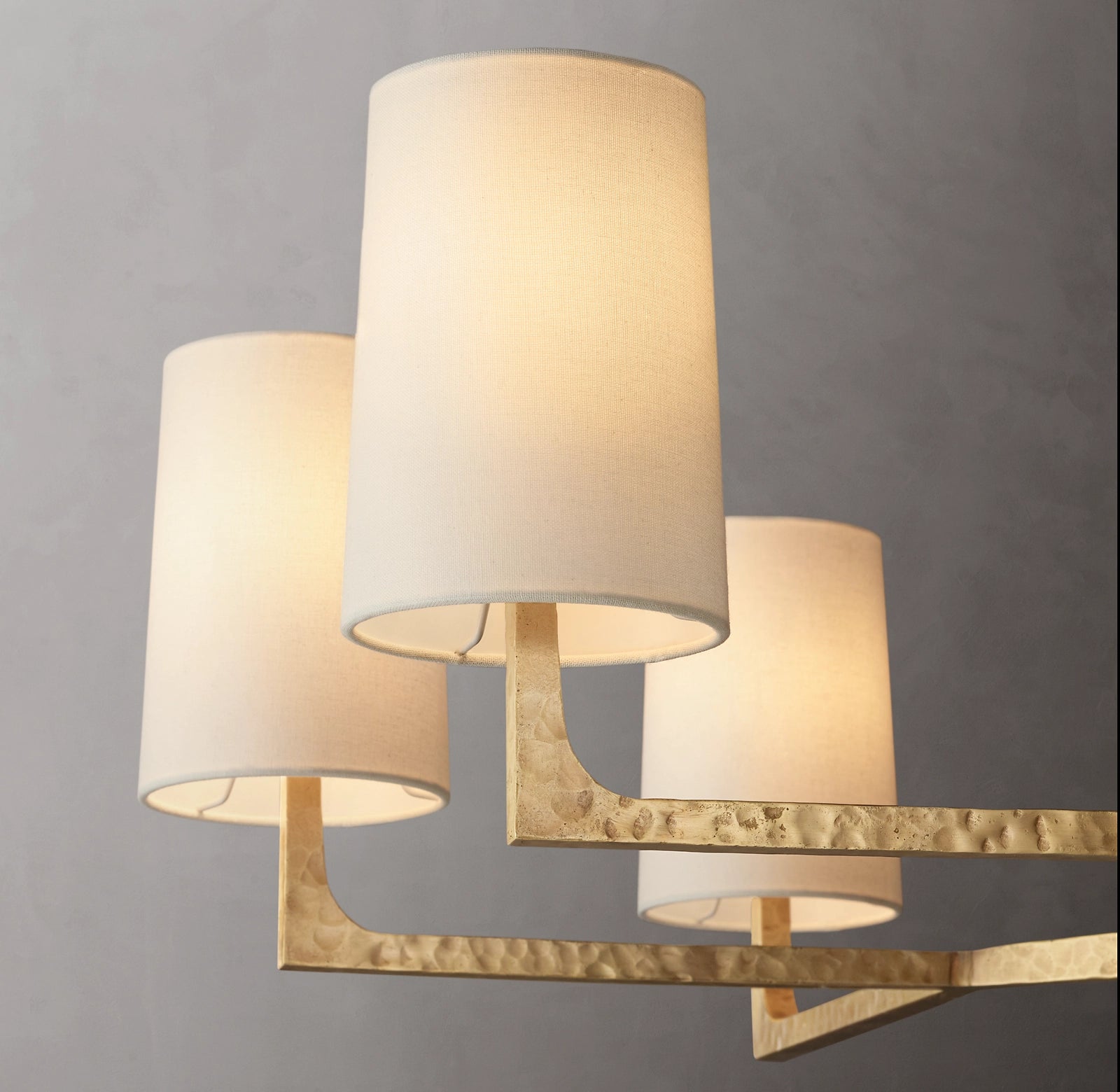 36 Inch Hammered Metal Arm Shaded Chandelier – Wright