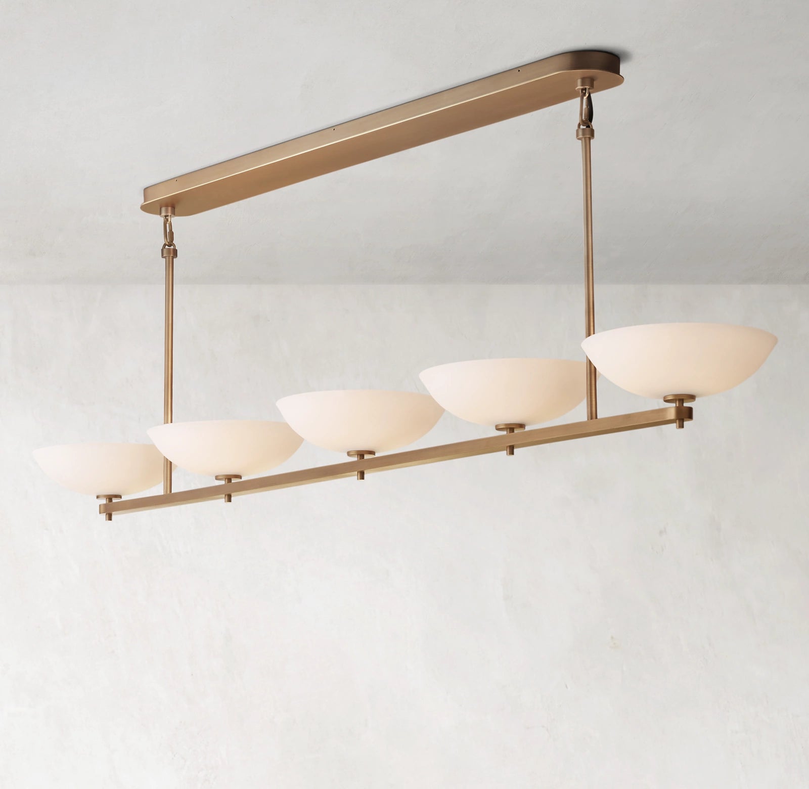 76 Inch Porcelain Bowl Linear Chandelier - Vernet