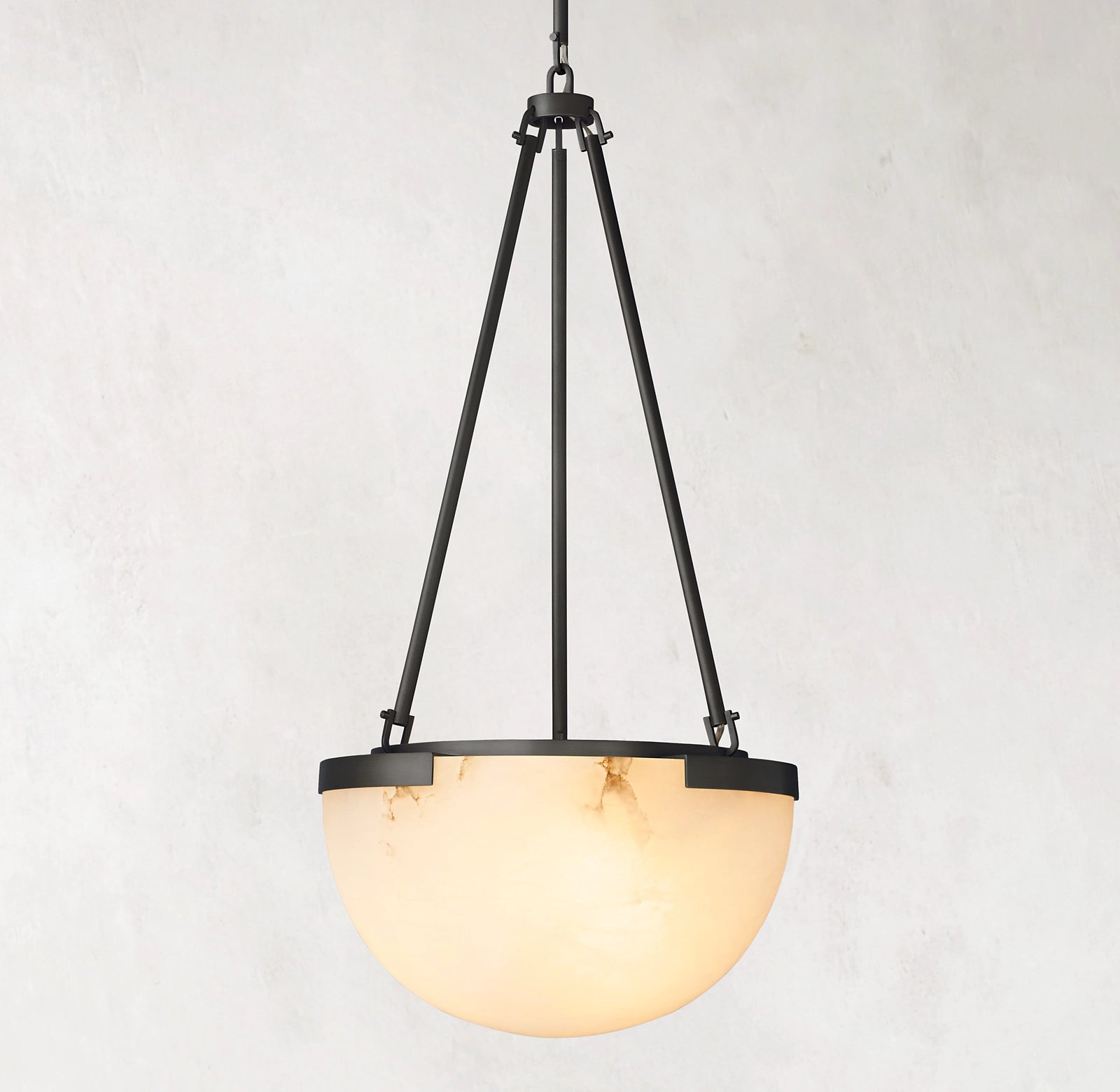 15 Inch Semi-sphere Alabaster Pendant Light - Melange