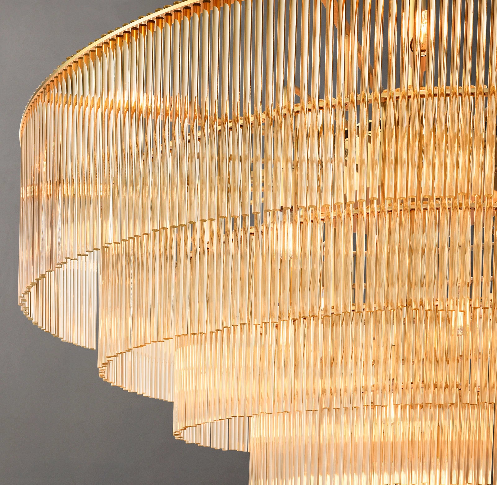 36 Inch Crystal Rod Tiered Chandelier - Amadeo