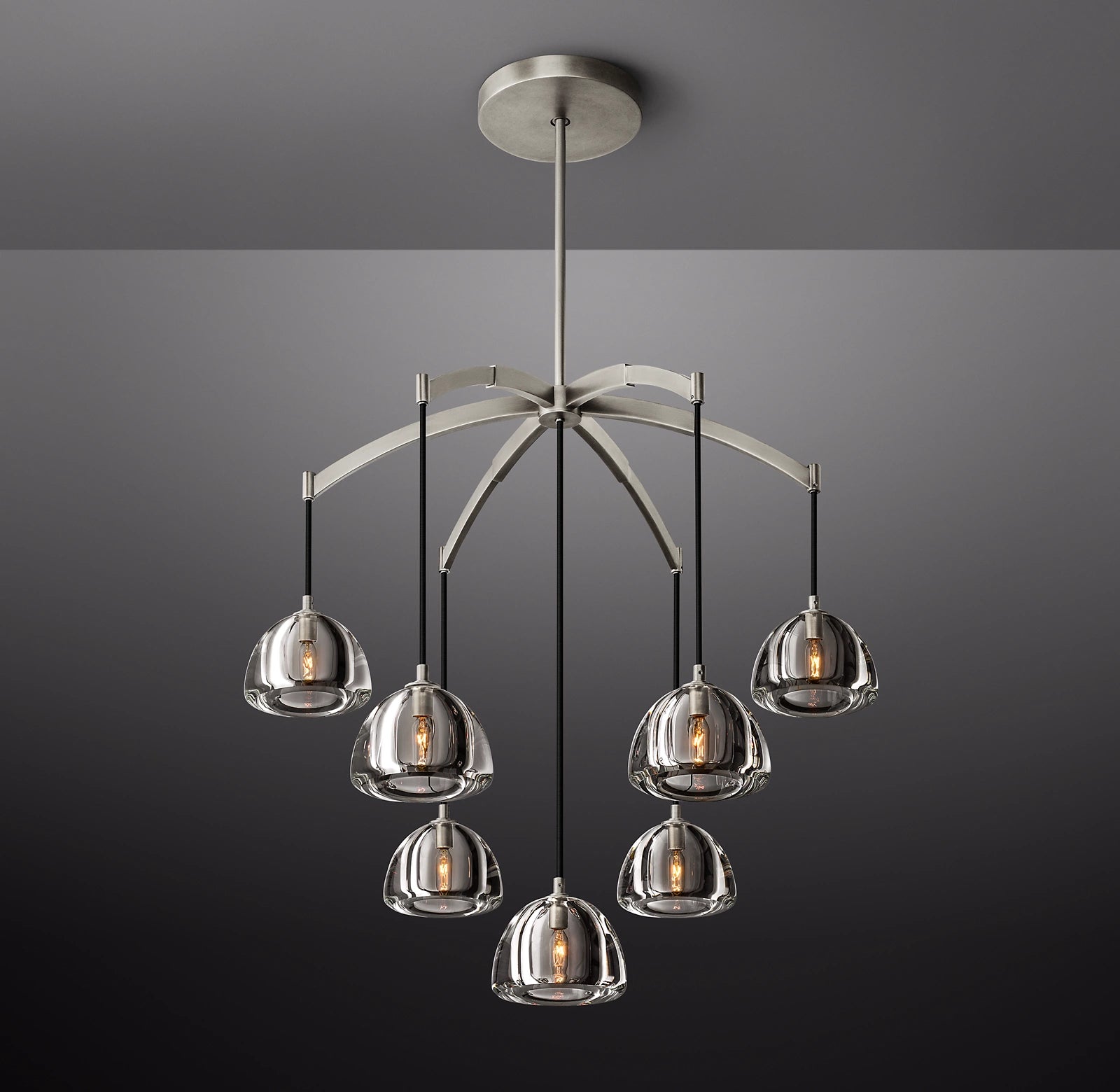 36 Inch Crystal Cluster Chandelier - Hemisphere