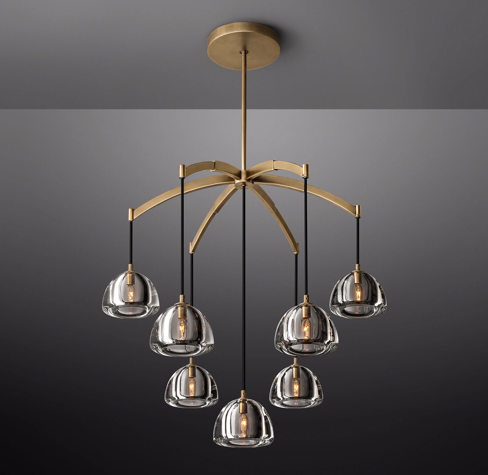 36 Inch Crystal Cluster Chandelier - Hemisphere