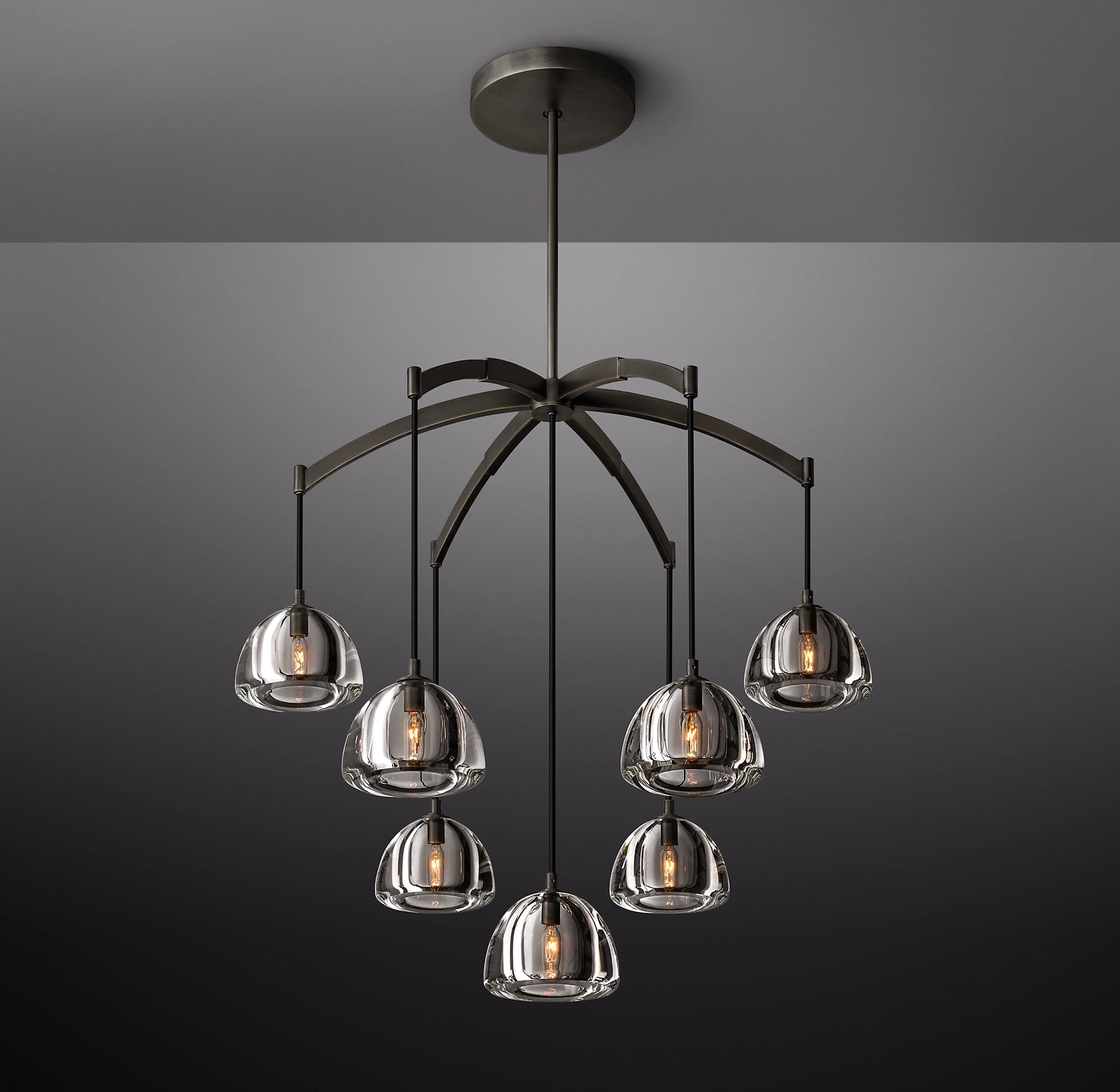 36 Inch Crystal Cluster Chandelier - Hemisphere