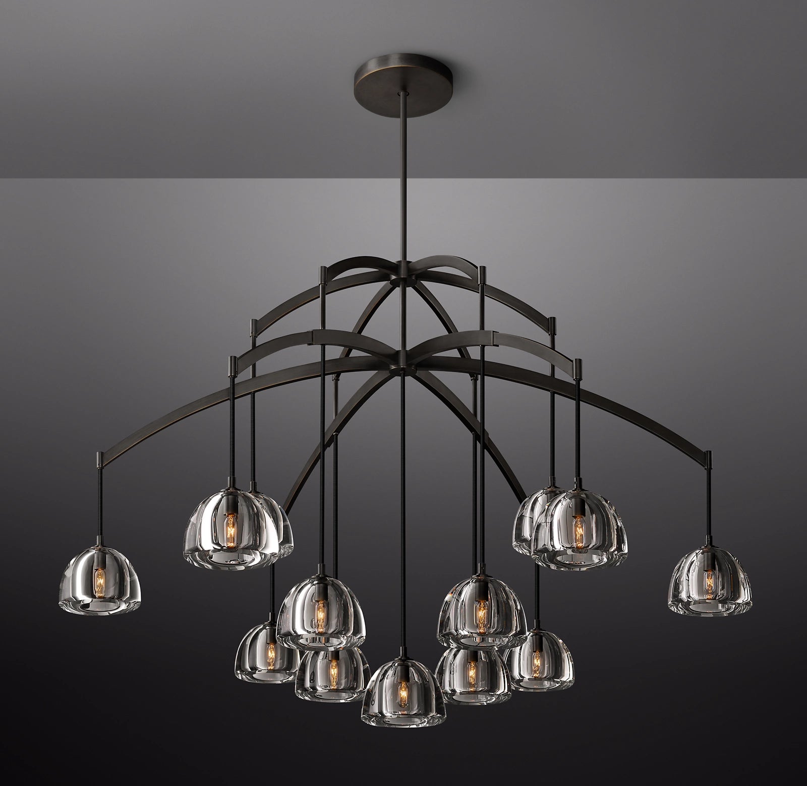 60 Inch Crystal Cluster Chandelier - Hemisphere