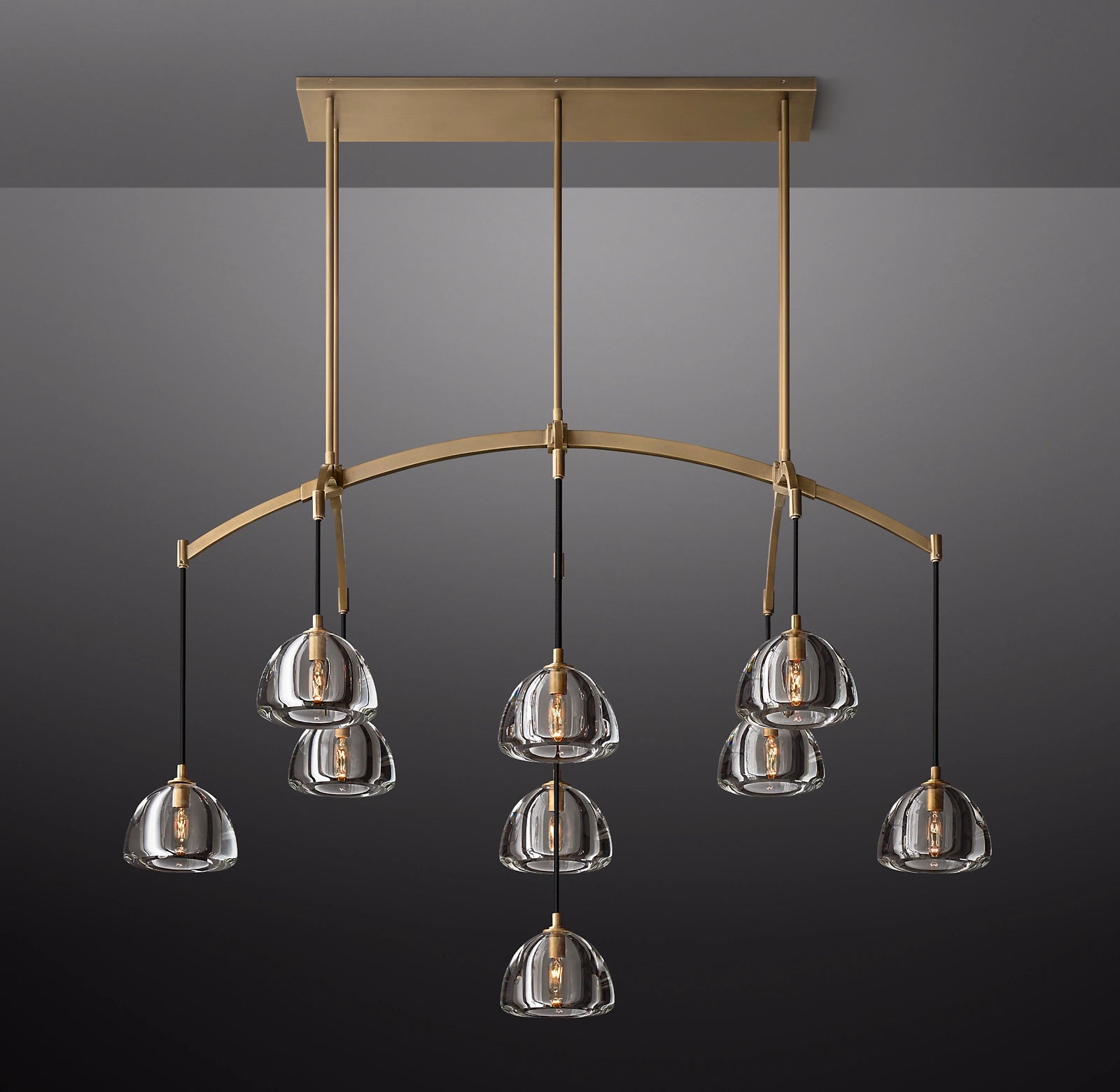 54 Inch Crystal Linear Chandelier - Hemisphere