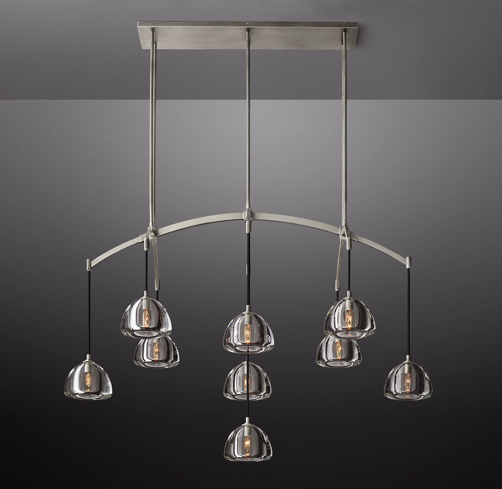 54 Inch Crystal Linear Chandelier - Hemisphere