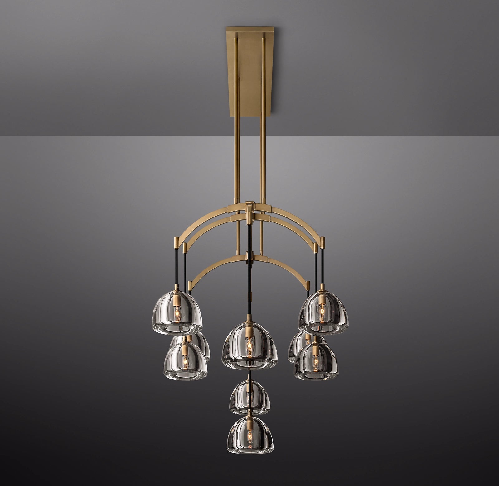 54 Inch Crystal Linear Chandelier - Hemisphere