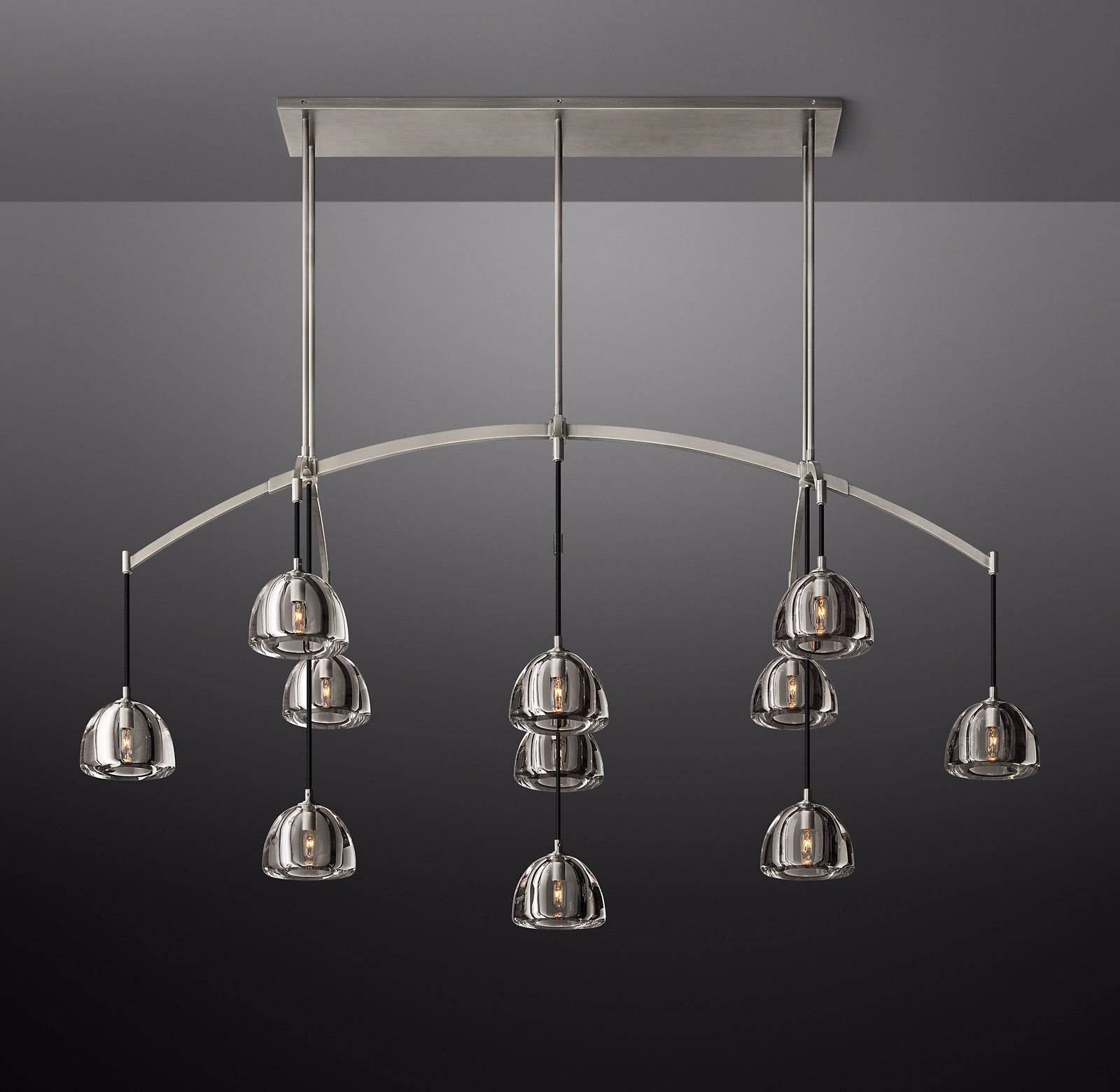 72 Inch Crystal Linear Chandelier - Hemisphere