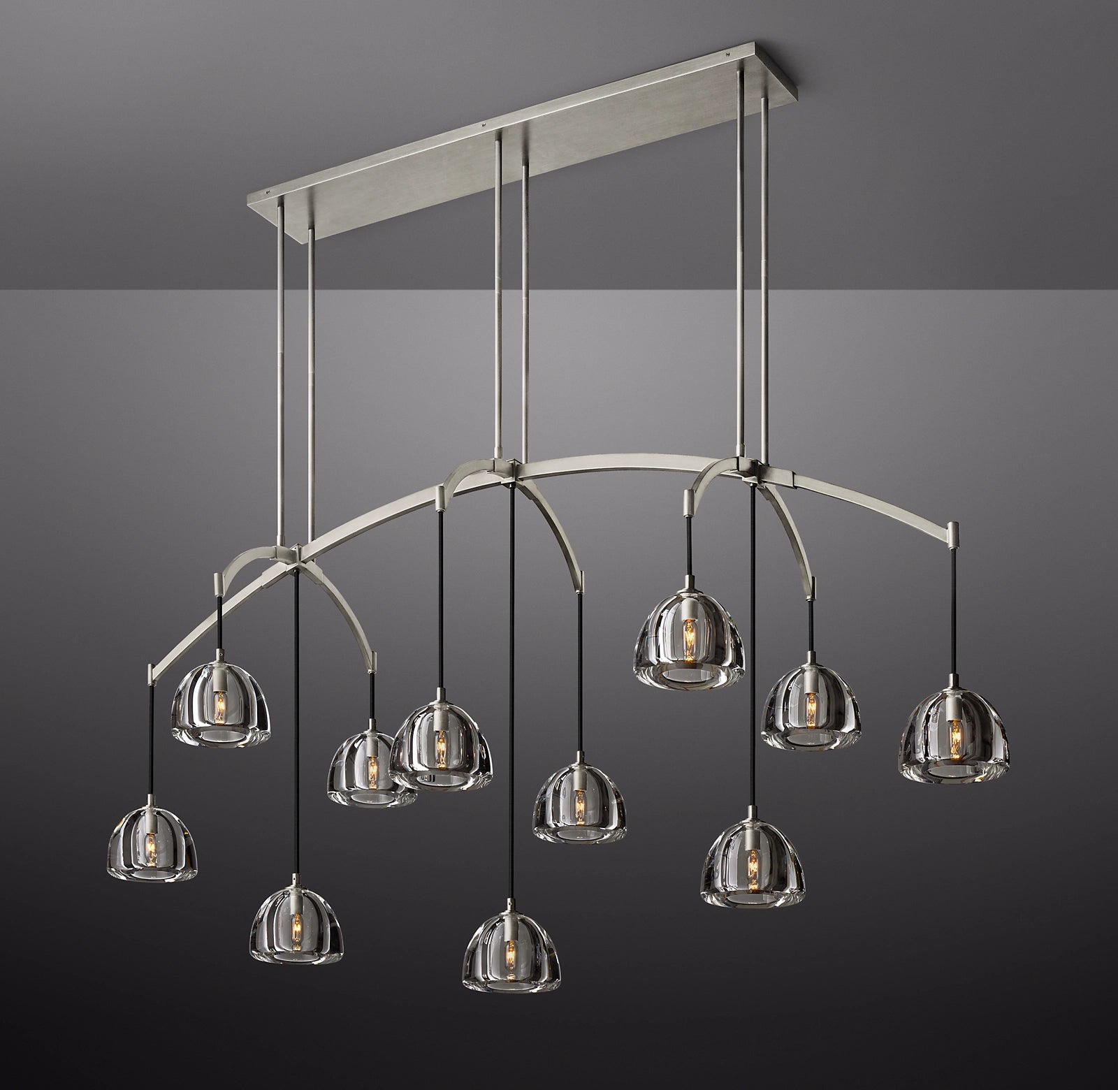 72 Inch Crystal Linear Chandelier - Hemisphere