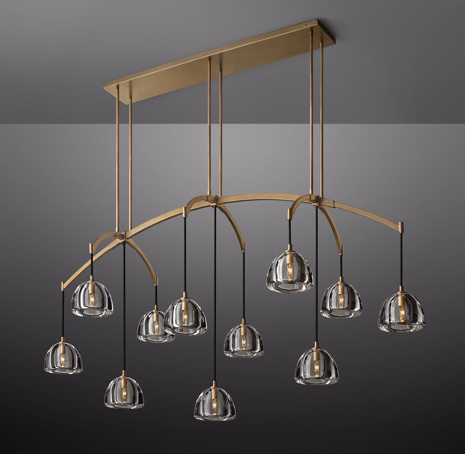 72 Inch Crystal Linear Chandelier - Hemisphere
