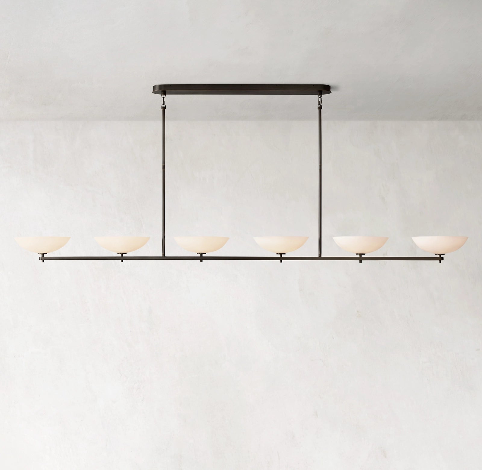 76 Inch Porcelain Bowl Linear Chandelier - Vernet