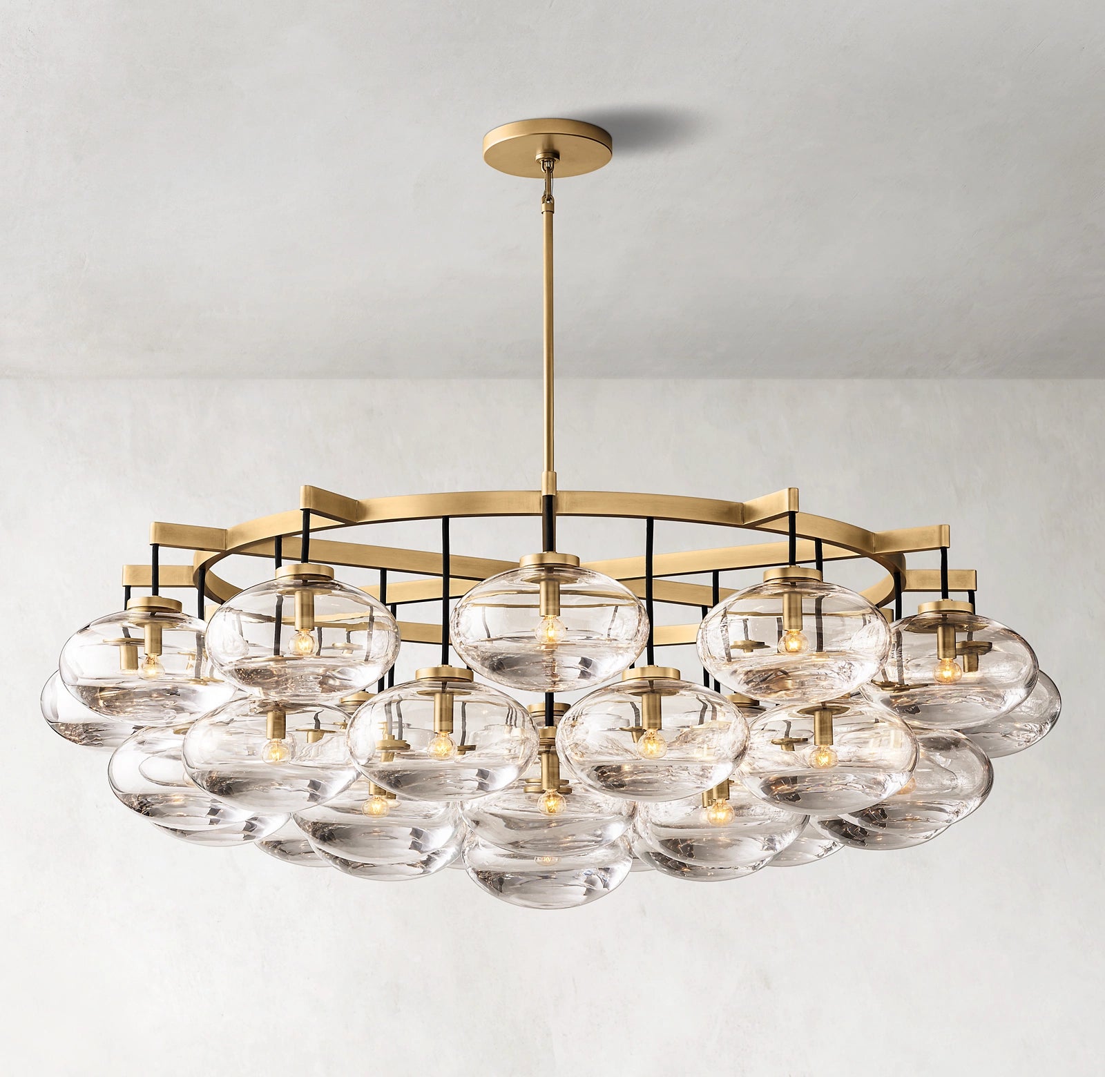 60 Inch Glass Bubble Round Chandelier - Cabrette