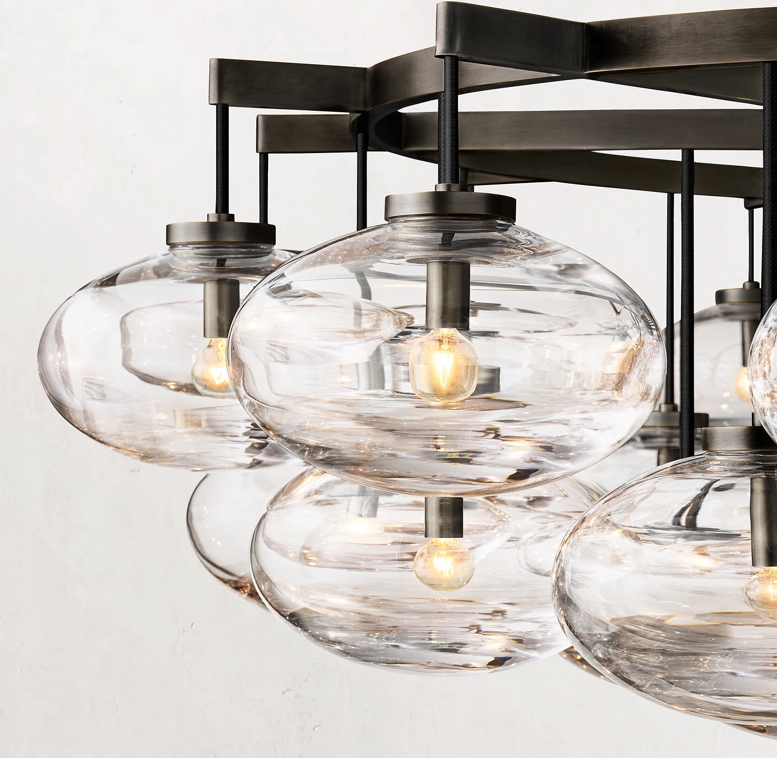 60 Inch Glass Bubble Round Chandelier - Cabrette