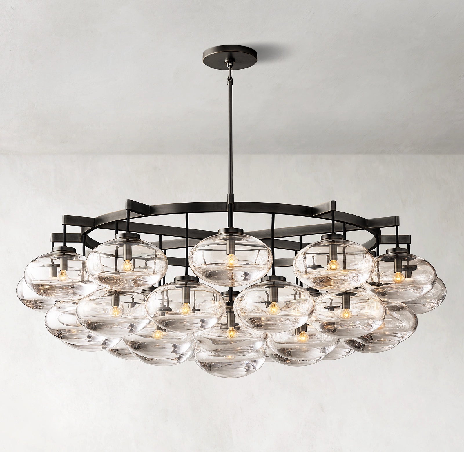 60 Inch Glass Bubble Round Chandelier - Cabrette