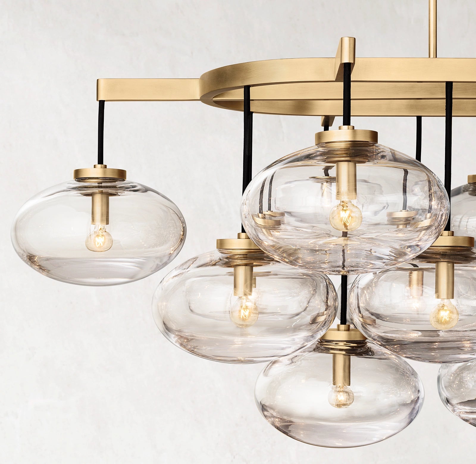 54 Inch Glass Bubble Oval Chandelier - Cabrette