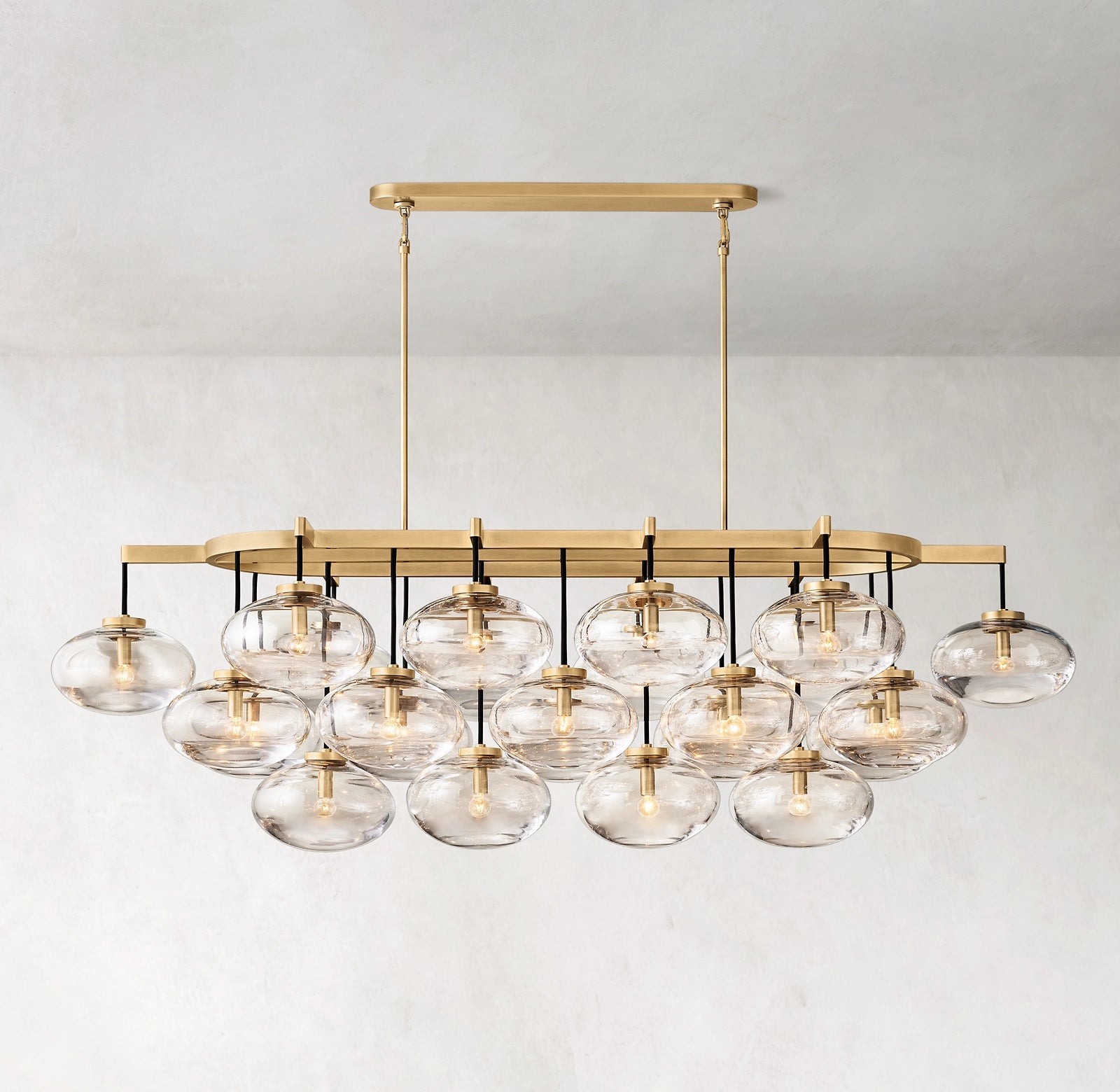 72 Inch Glass Bubble Oval Chandelier - Cabrette