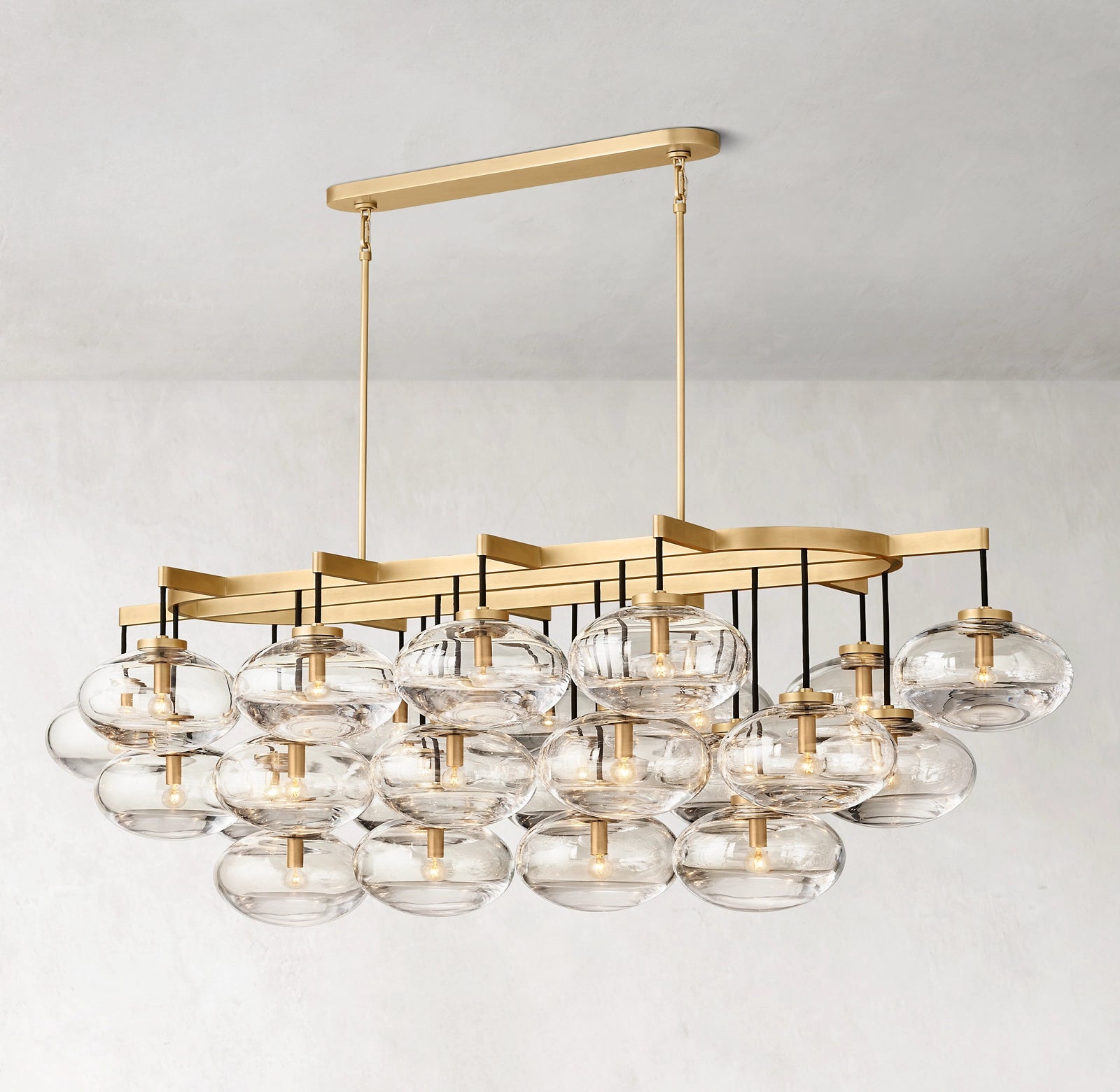 72 Inch Glass Bubble Oval Chandelier - Cabrette