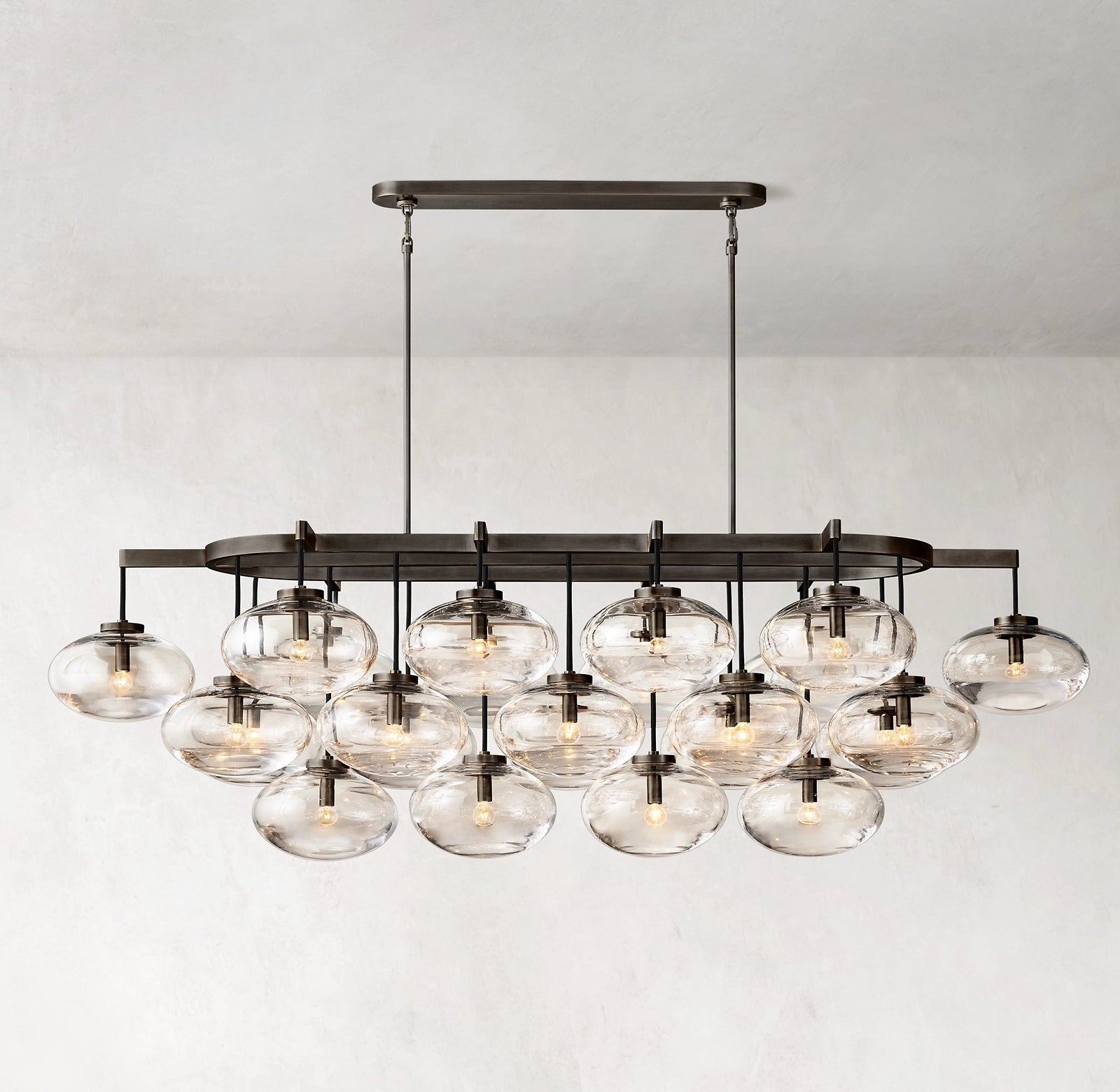 72 Inch Glass Bubble Oval Chandelier - Cabrette