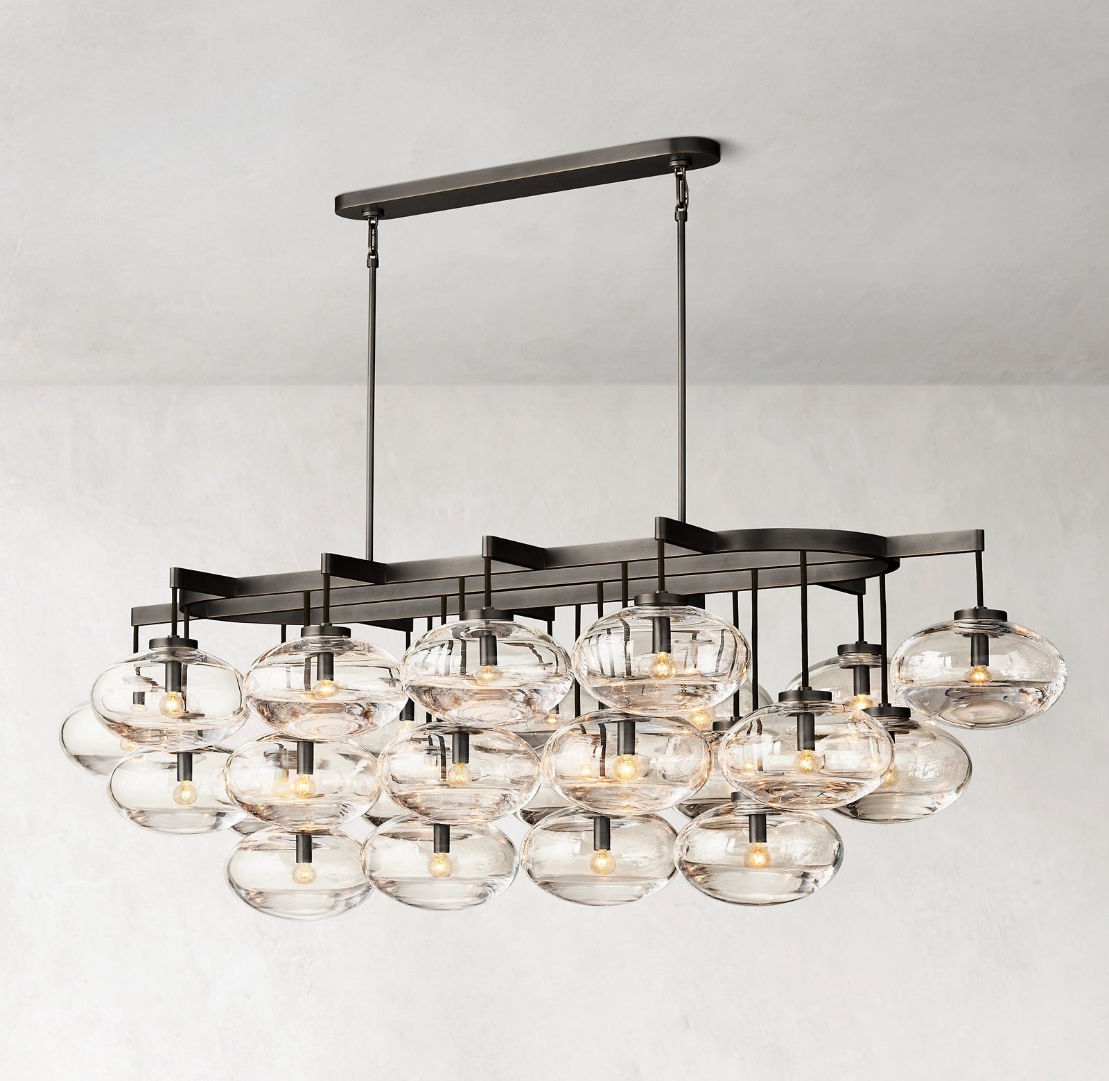 72 Inch Glass Bubble Oval Chandelier - Cabrette
