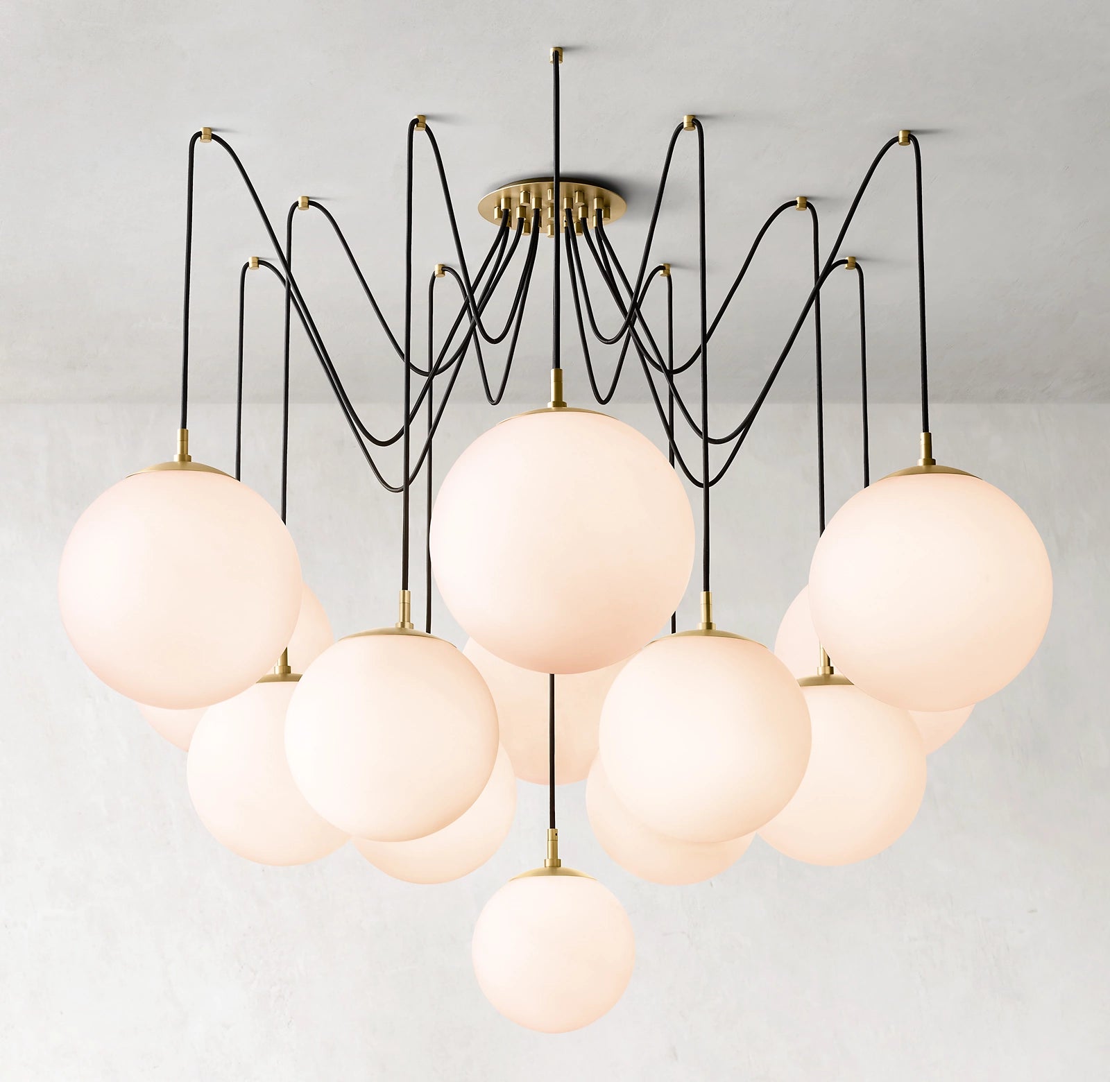 62 Inch Alabaster Globe Spider Chandelier - Cirque